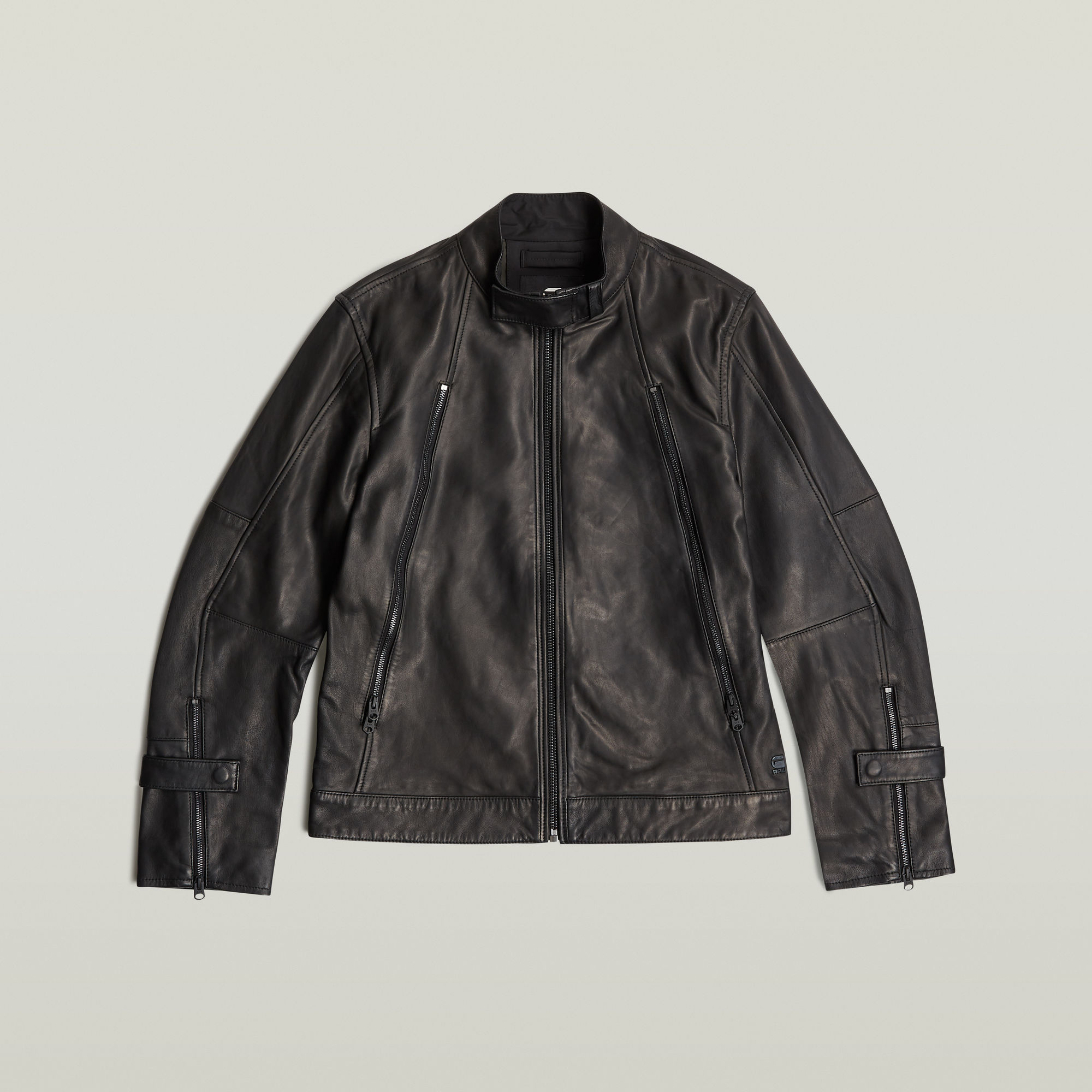 Thumbnail - Biker Leather Jacke - Schwarz - Herren