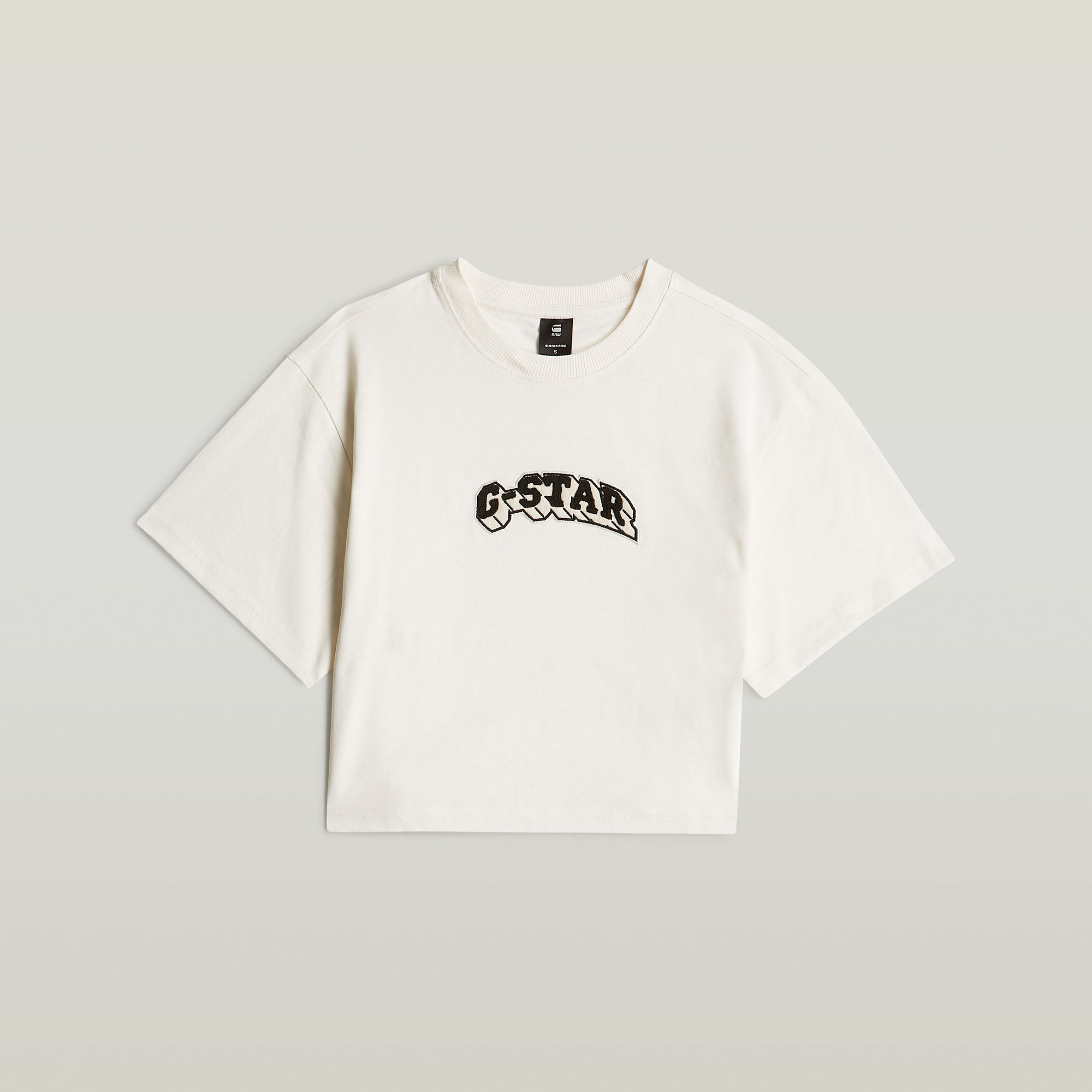 G-Star RAW Felt Logo Boxy T-shirt Wit Dames