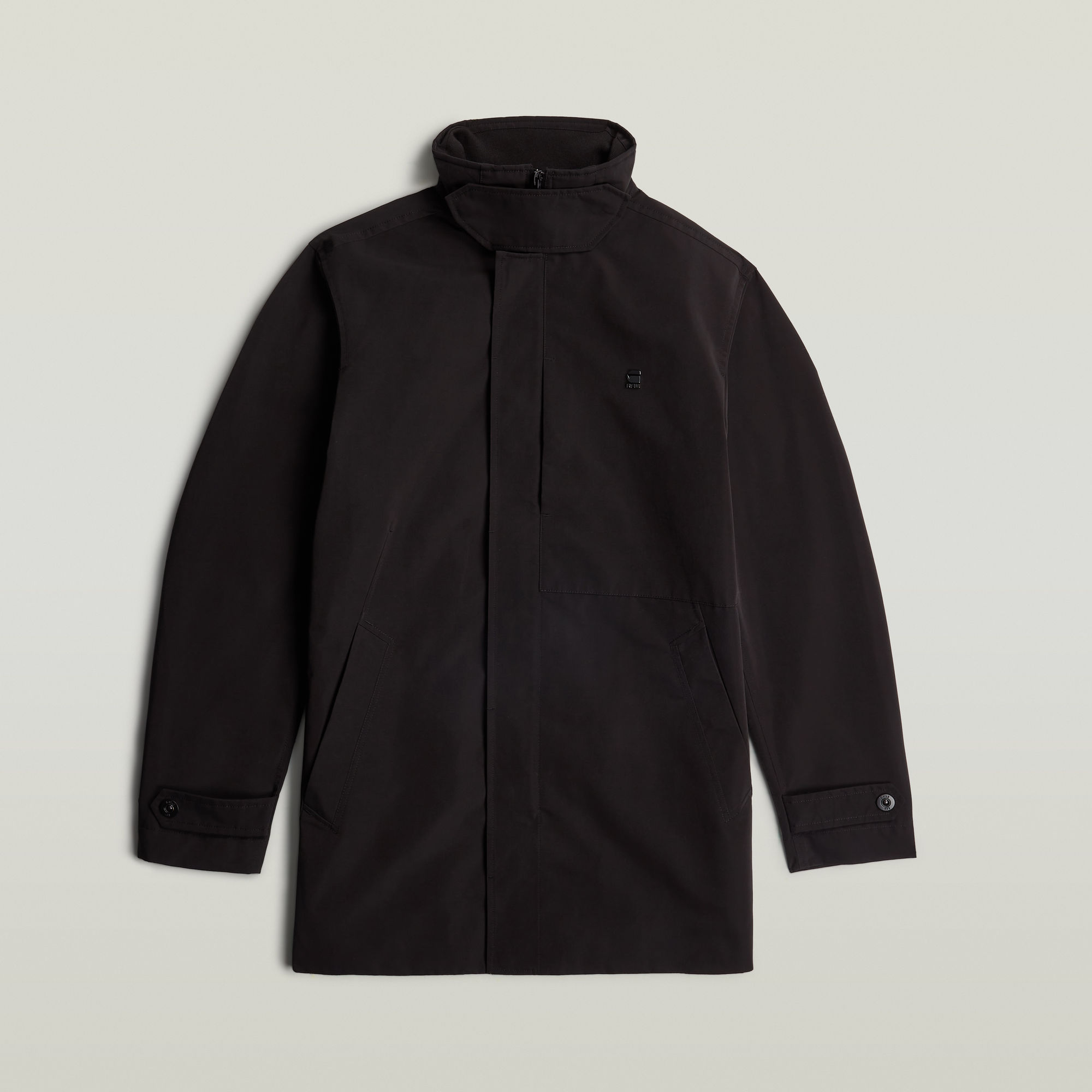 Thumbnail - Garber Trenchcoat, nicht wattiert - Schwarz - Herren