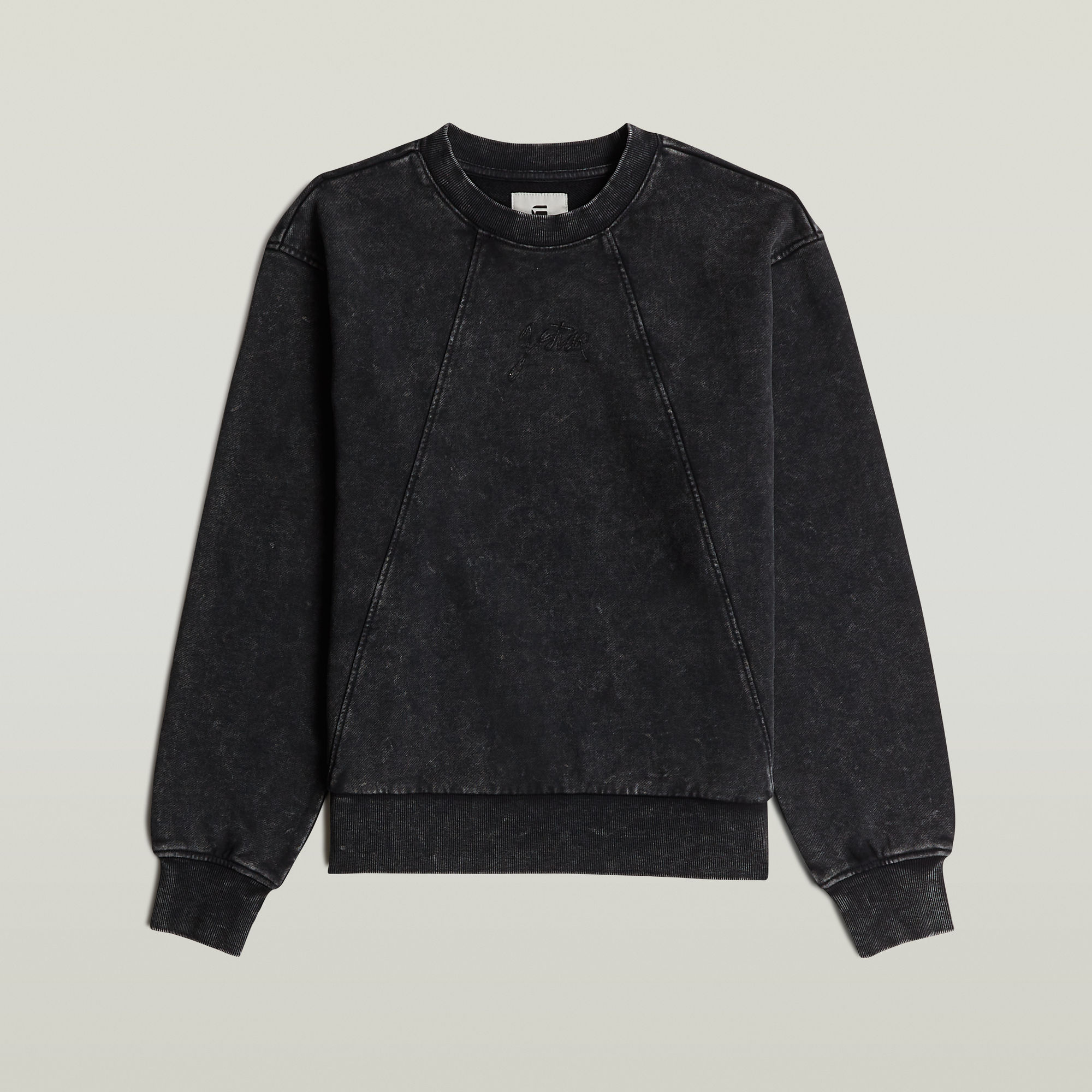 Thumbnail - Washed A Line Script Sweater - Schwarz - Damen