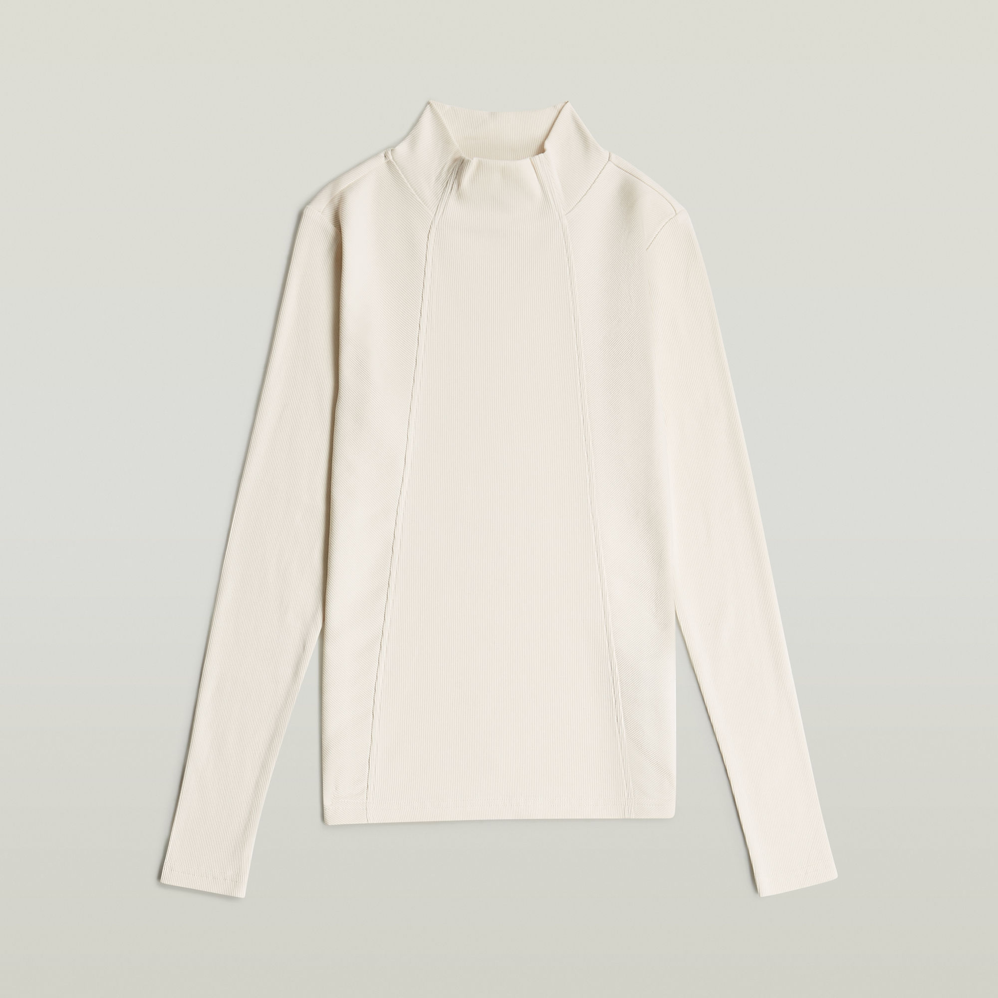 G-Star RAW A-Line Slim Rib Mock T-shirt Wit Dames