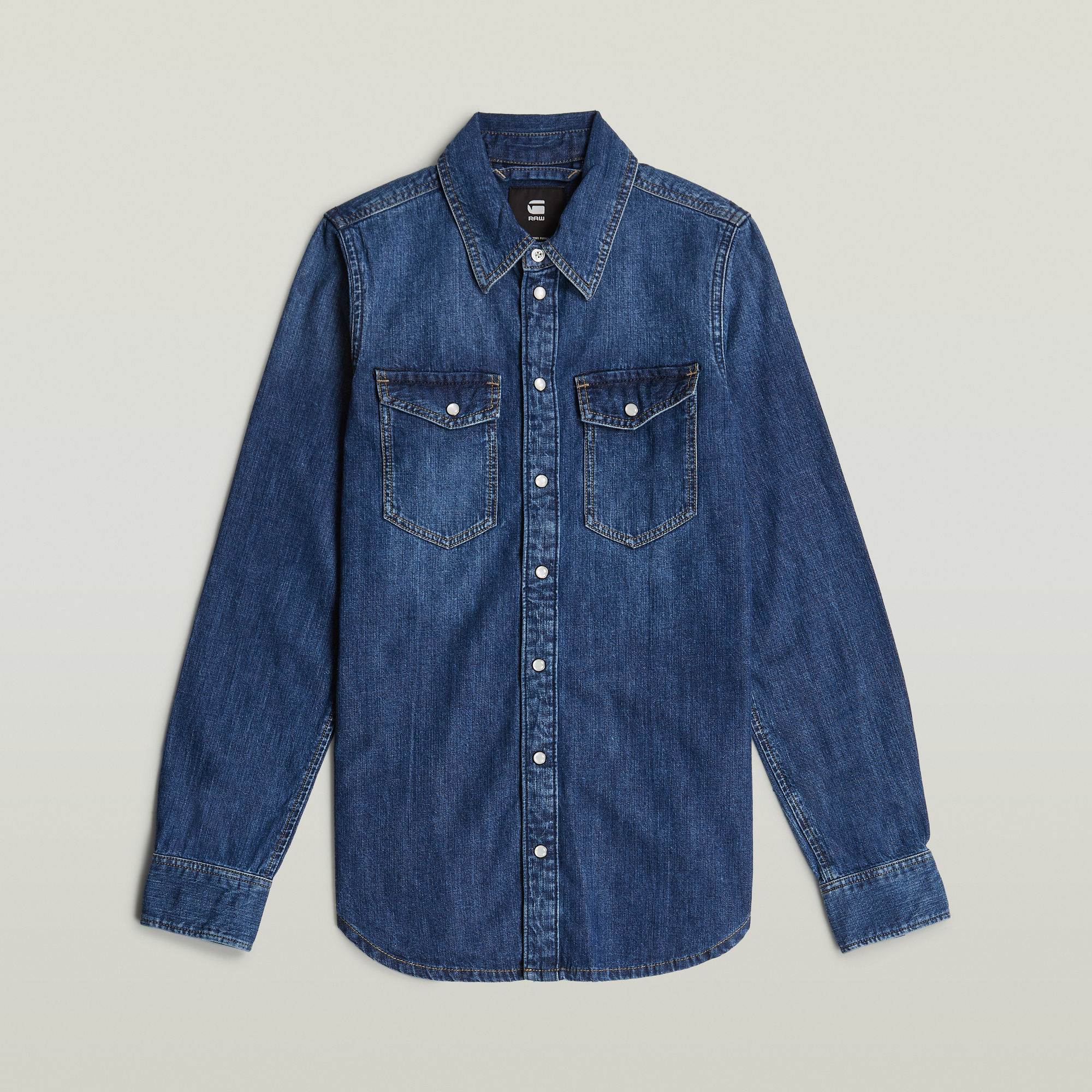 G-Star RAW Slim Western Overhemd Donkerblauw Dames