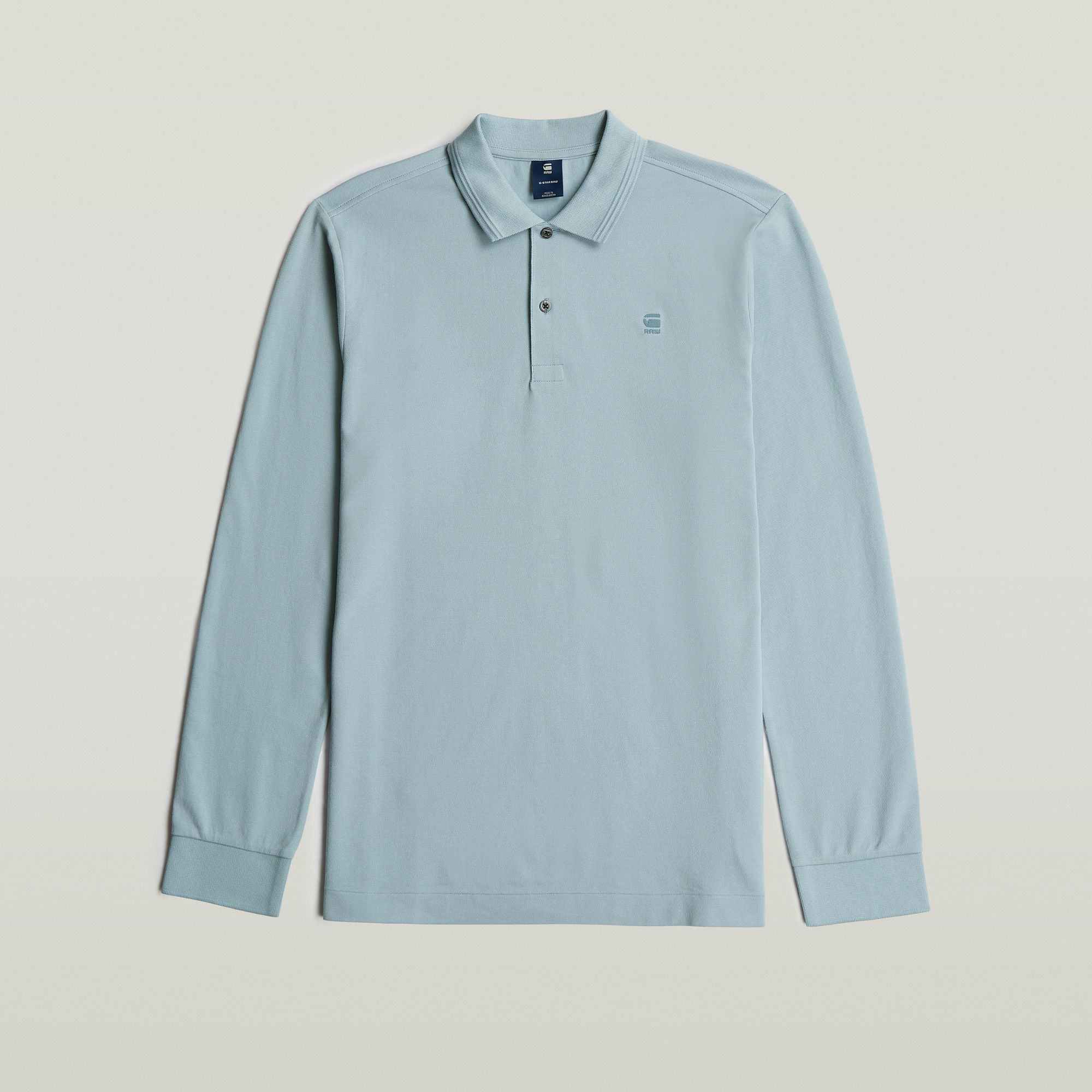 Thumbnail - Dunda Slim Polo Long Sleeve - Hellblau - Herren