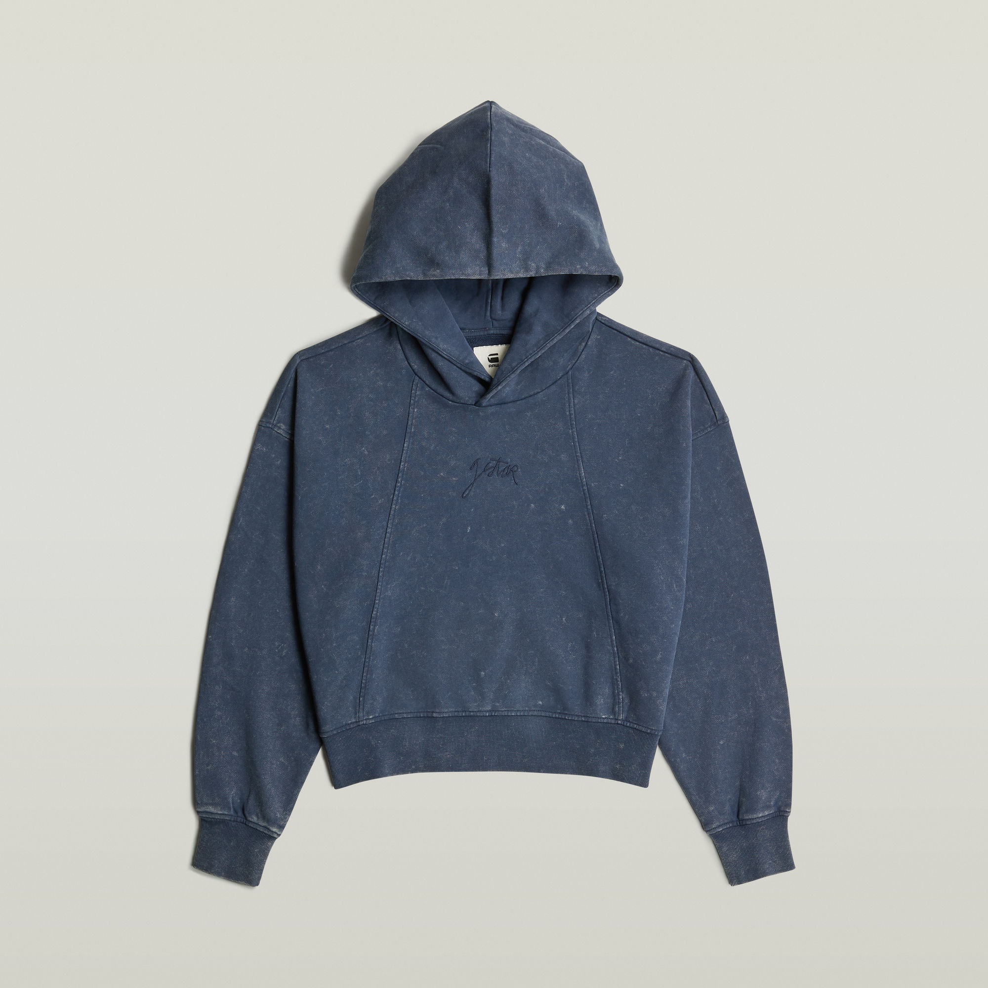 G-Star RAW Washed A-Line Script Hoodie Donkerblauw Dames
