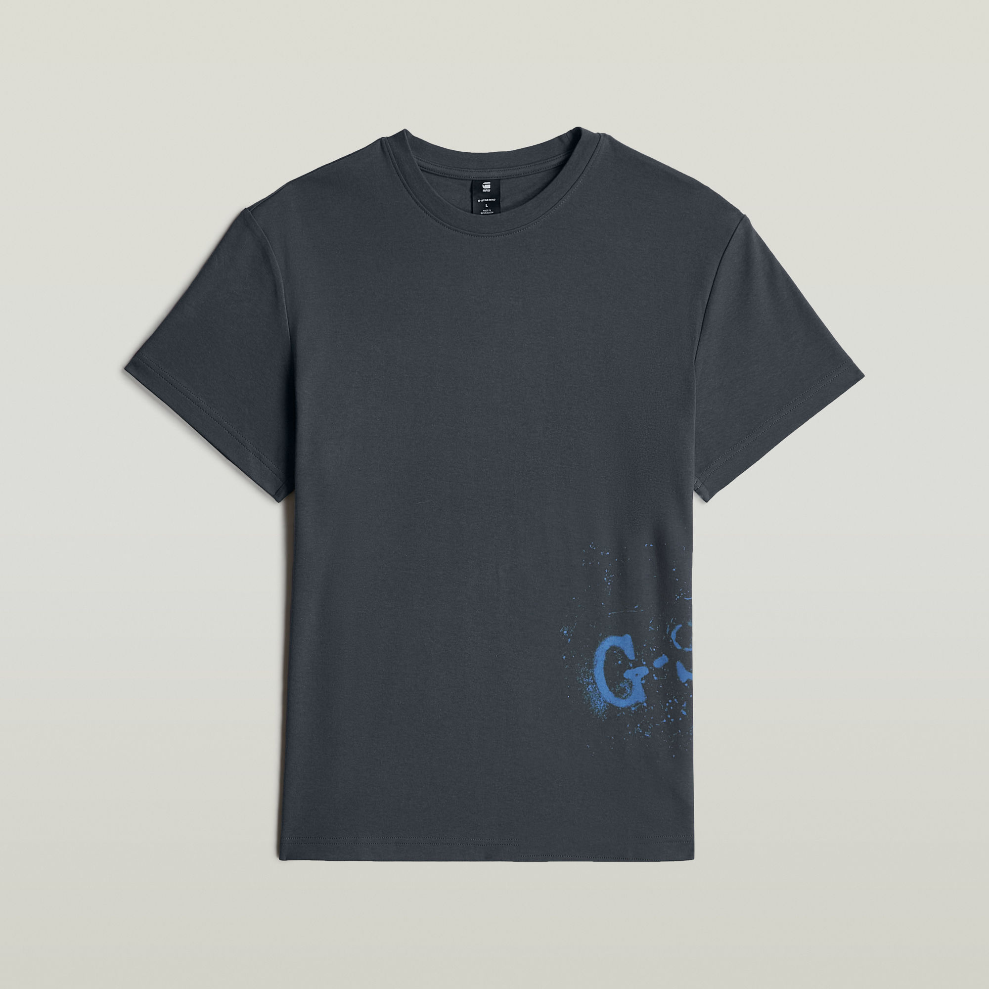 Thumbnail - Sprayed Graphic T-Shirt - Dunkelblau - Herren