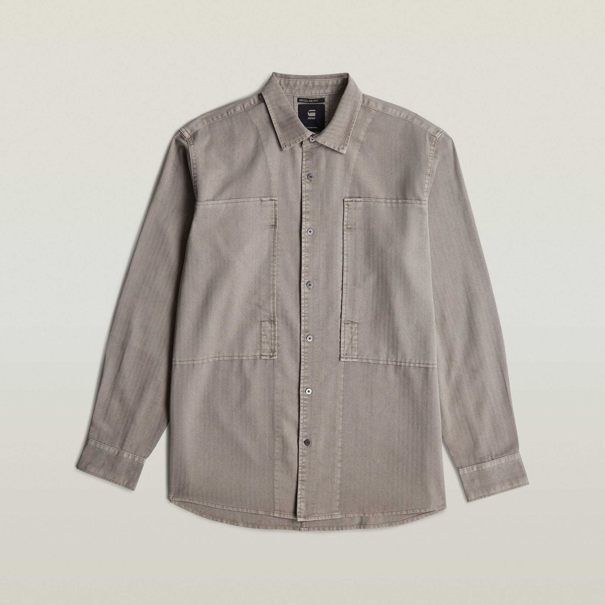 G-Star RAW Panelled Pocket Regular Overhemd Beige Heren
