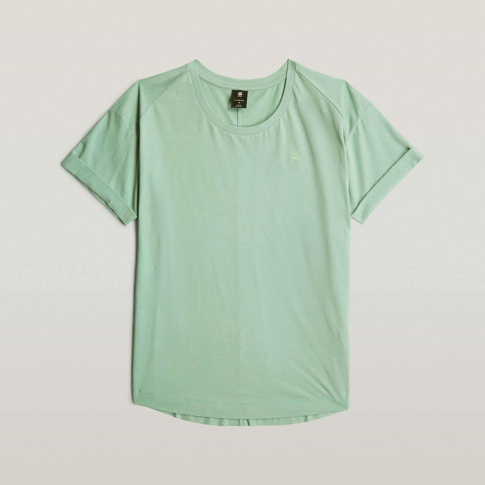 Thumbnail - Rolled Up Boyfriend T-Shirt - Grün - Damen