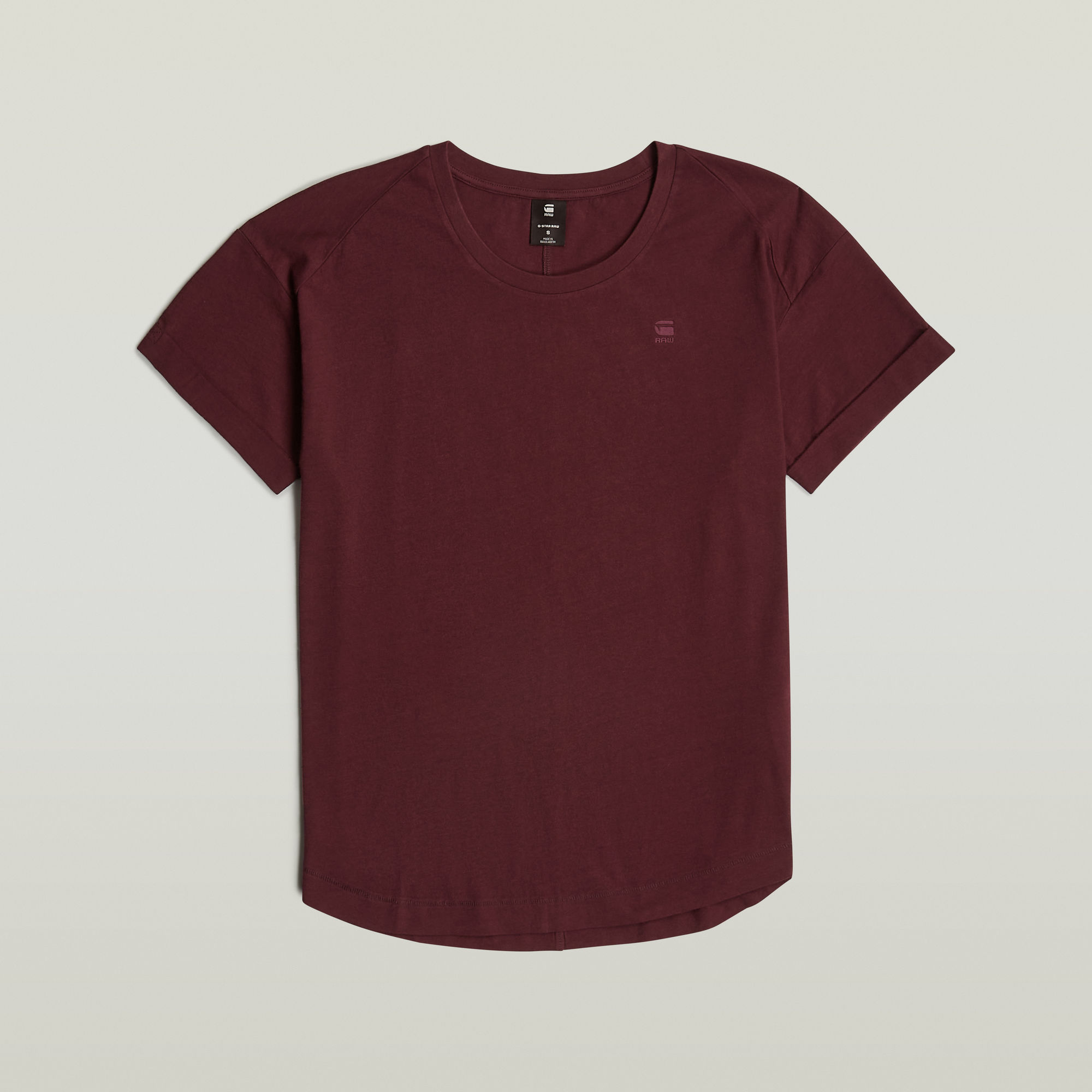 Thumbnail - Rolled Up Boyfriend T-Shirt - Rot - Damen