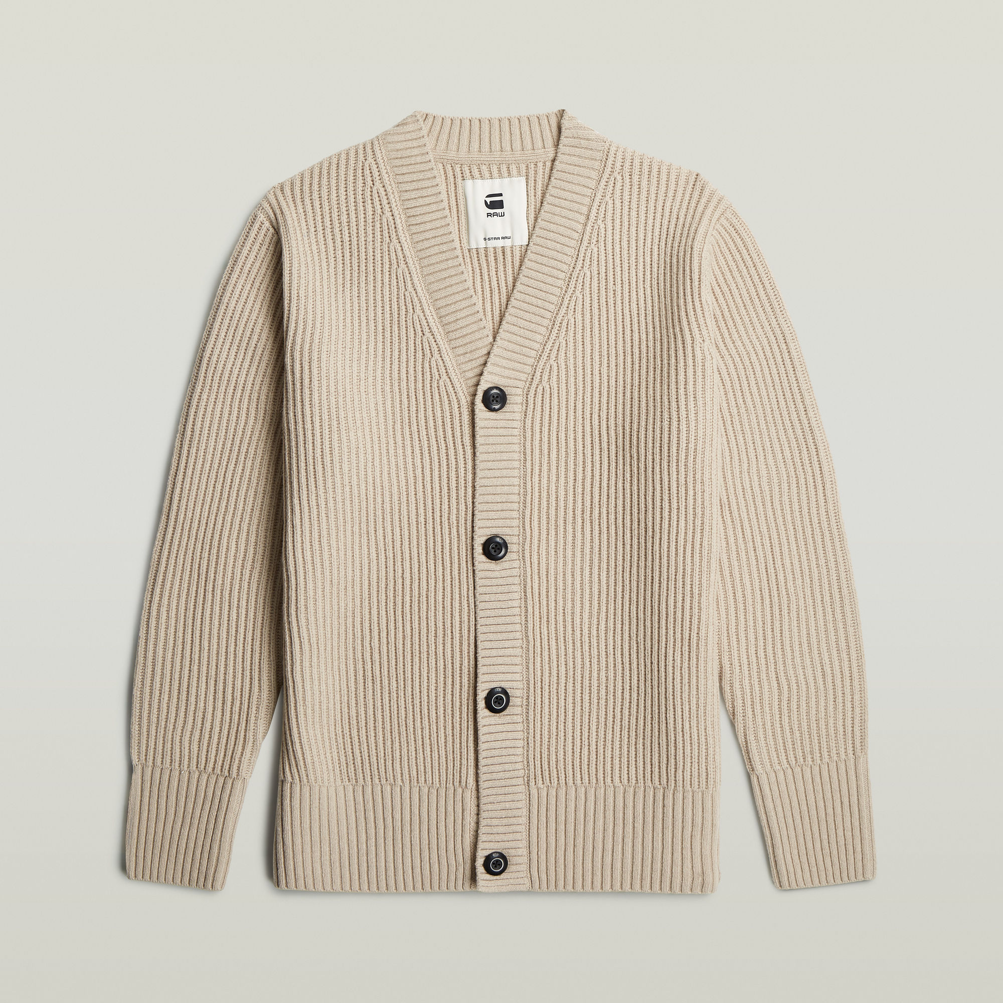 Thumbnail - Essential Cardigan Knit - Beige - Herren