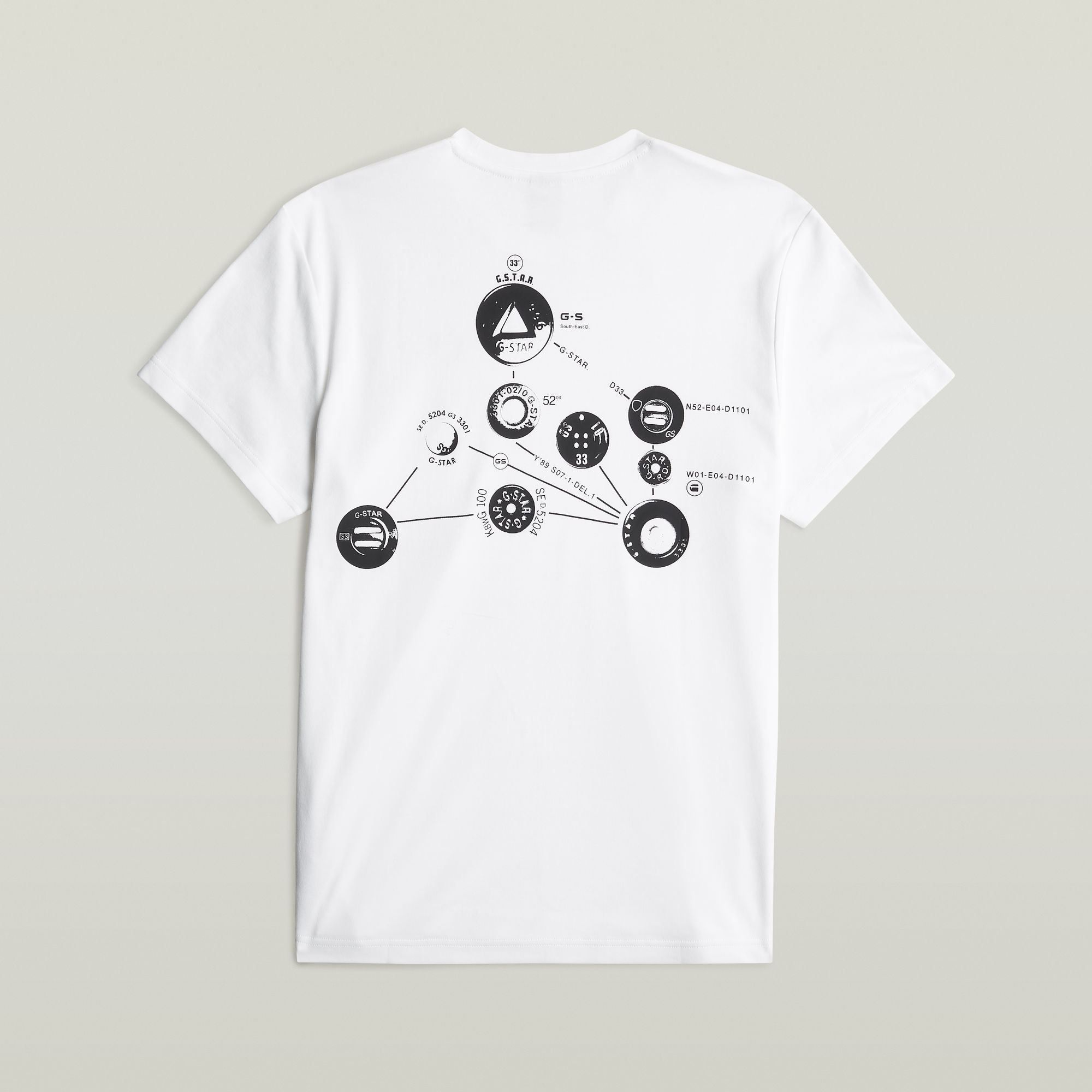 G-Star RAW Trims Back Graphic T-shirt Wit Heren