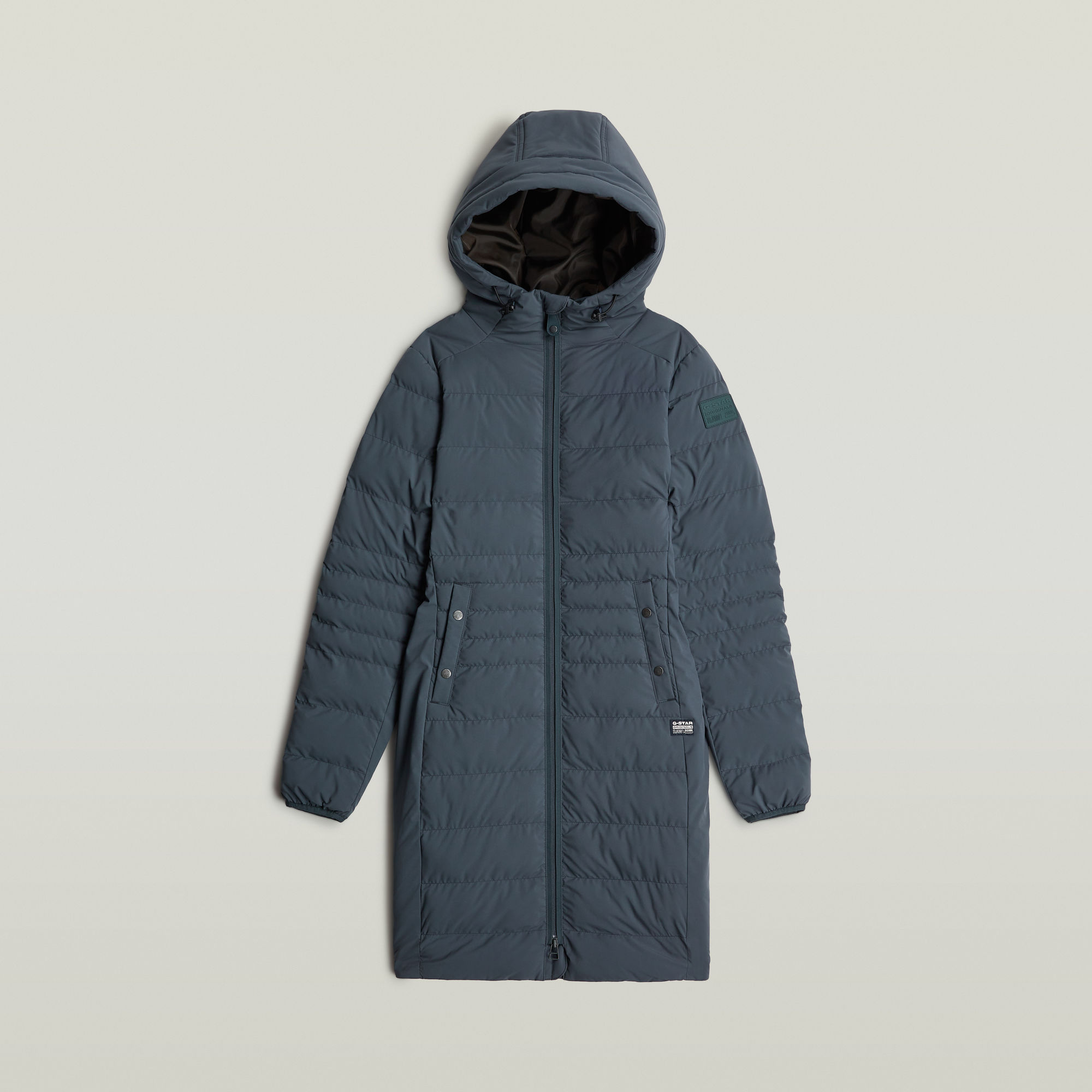 Thumbnail - Foundation Padded Long Jacke - Dunkelblau - Damen