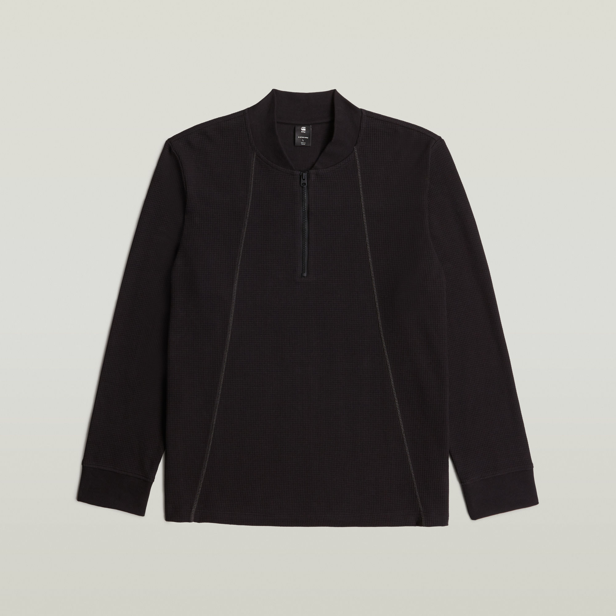 G-Star RAW Tweeter A-Line Half Zip T-shirt Zwart Heren