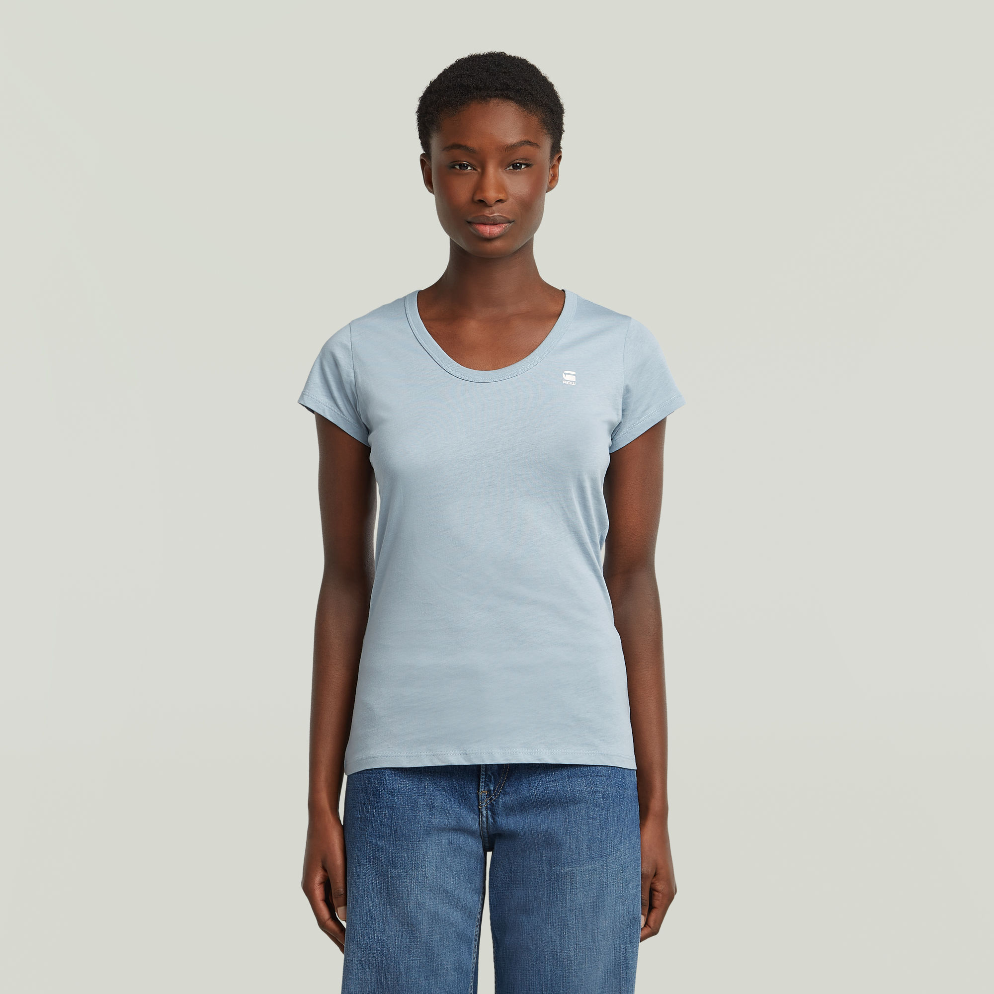 Slim Top - Hellblau - Damen