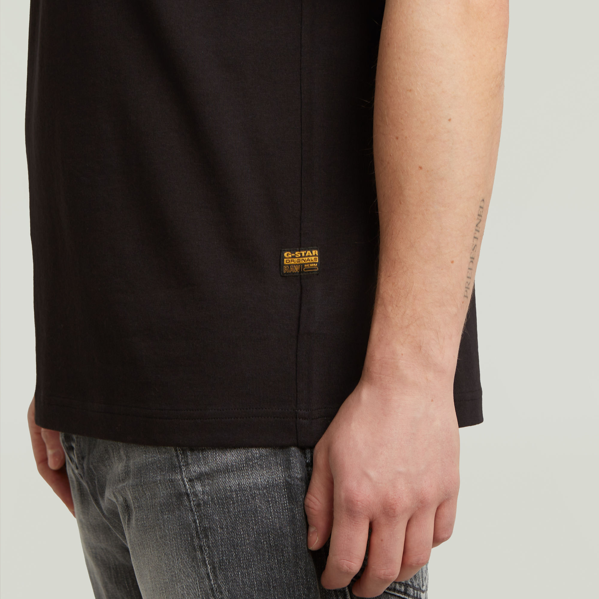 G-Star RAW Felt Logo T-shirt Zwart Heren
