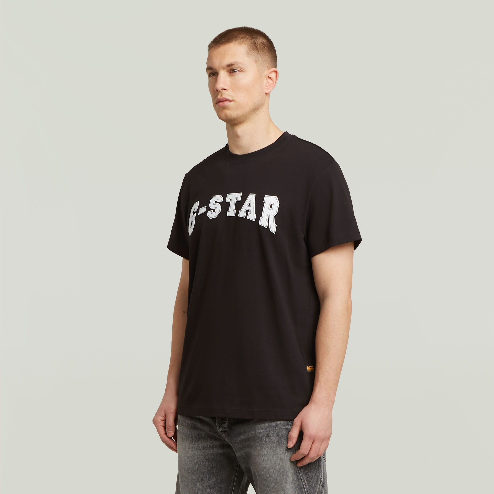 G-Star RAW Felt Logo T-shirt Zwart Heren