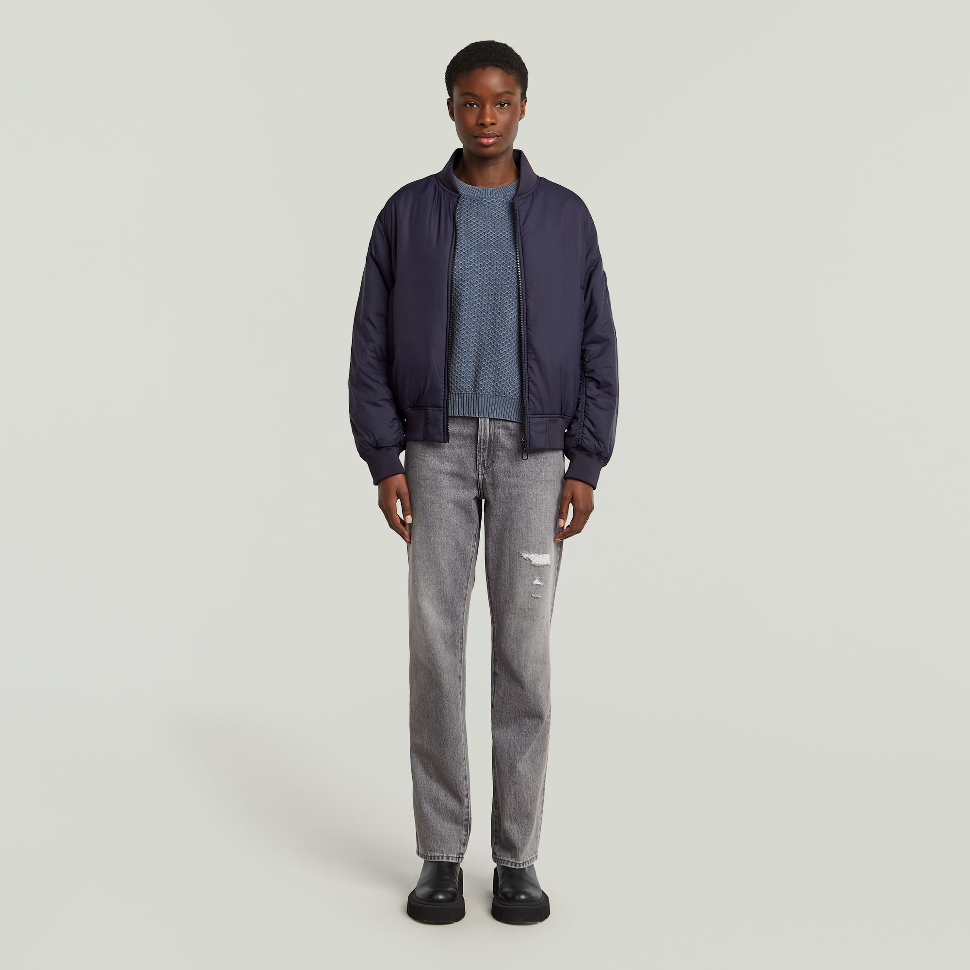 G-Star RAW Overdyed Structure Gebreide Trui Lichtblauw Dames