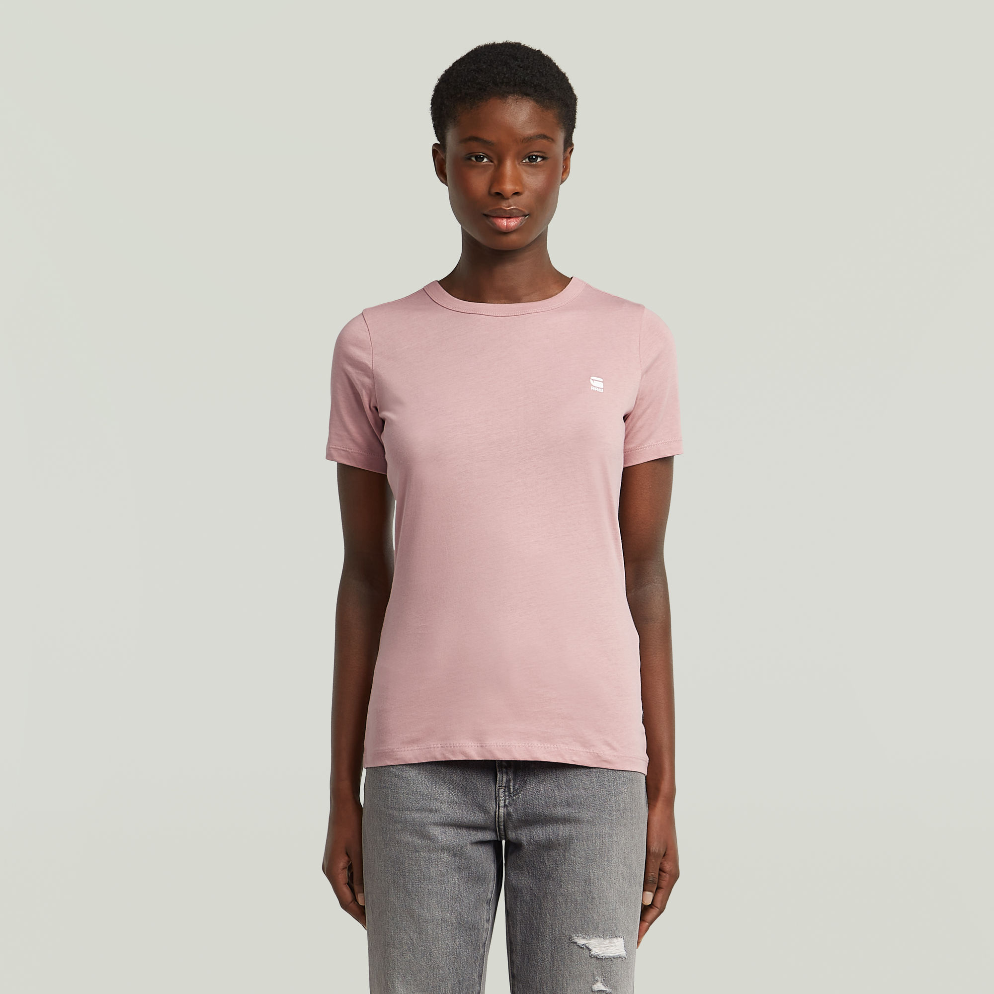 

Statement Chest Logo Optic Slim Top - Pink - Women