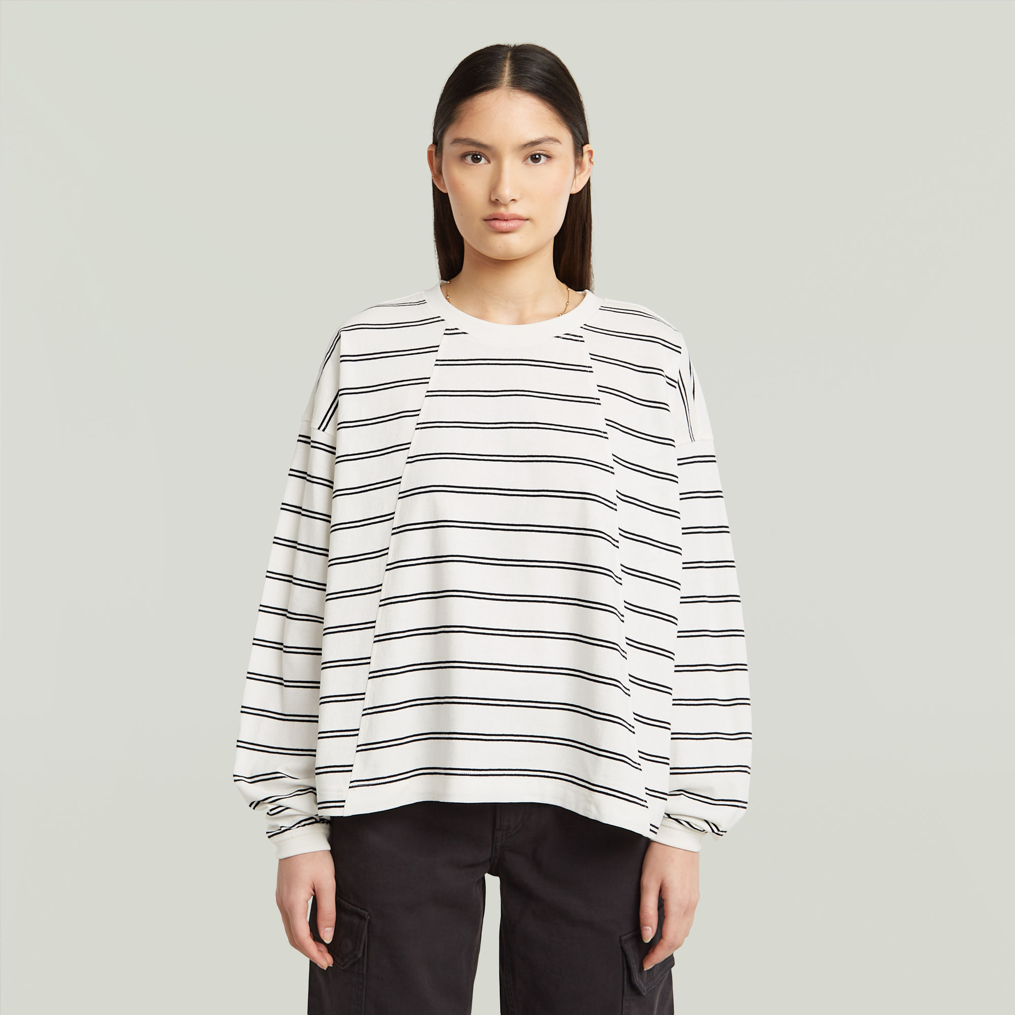G-Star RAW A-Line Stripe Oversized T-shirt Meerkleurig Dames
