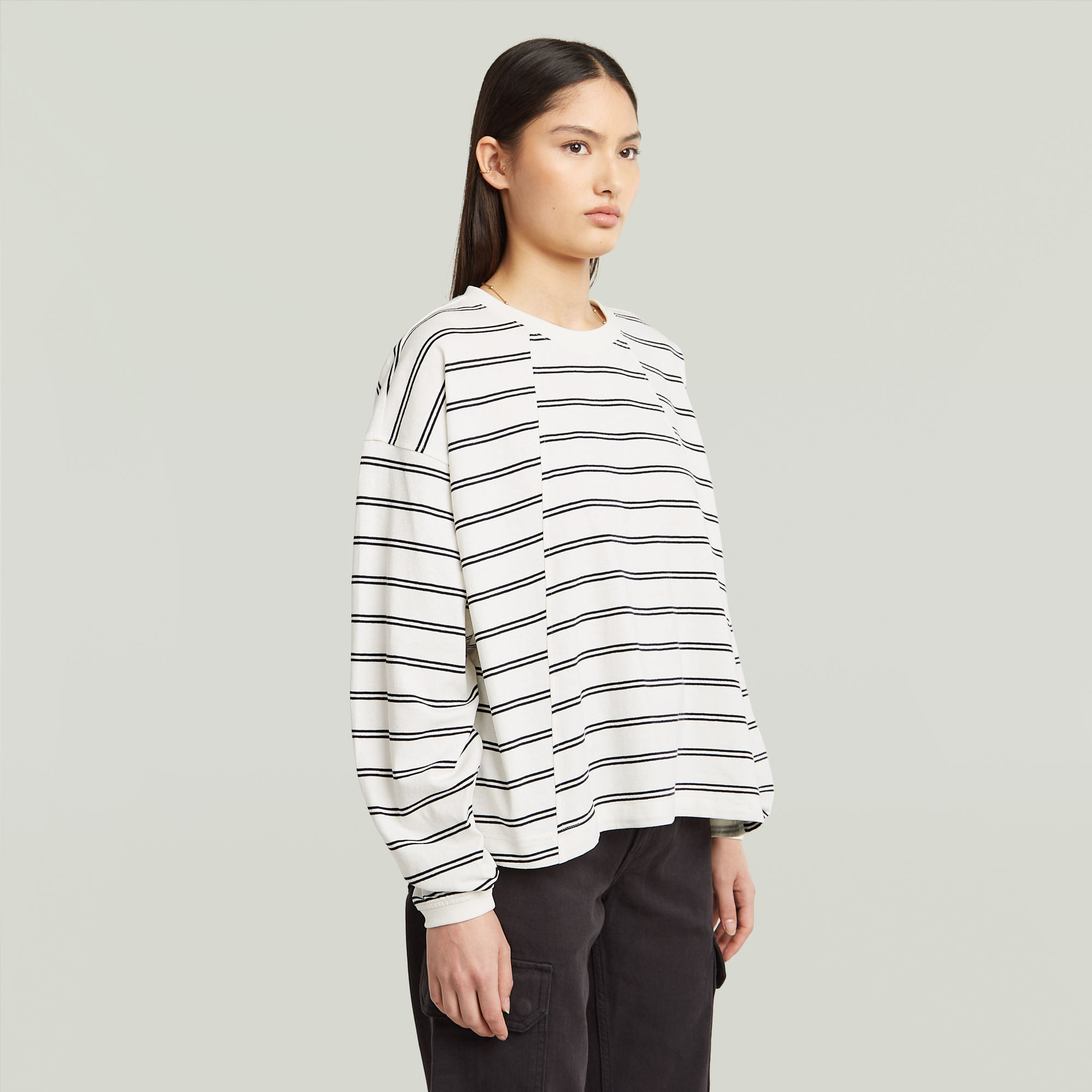 G-Star RAW A-Line Stripe Oversized T-shirt Meerkleurig Dames