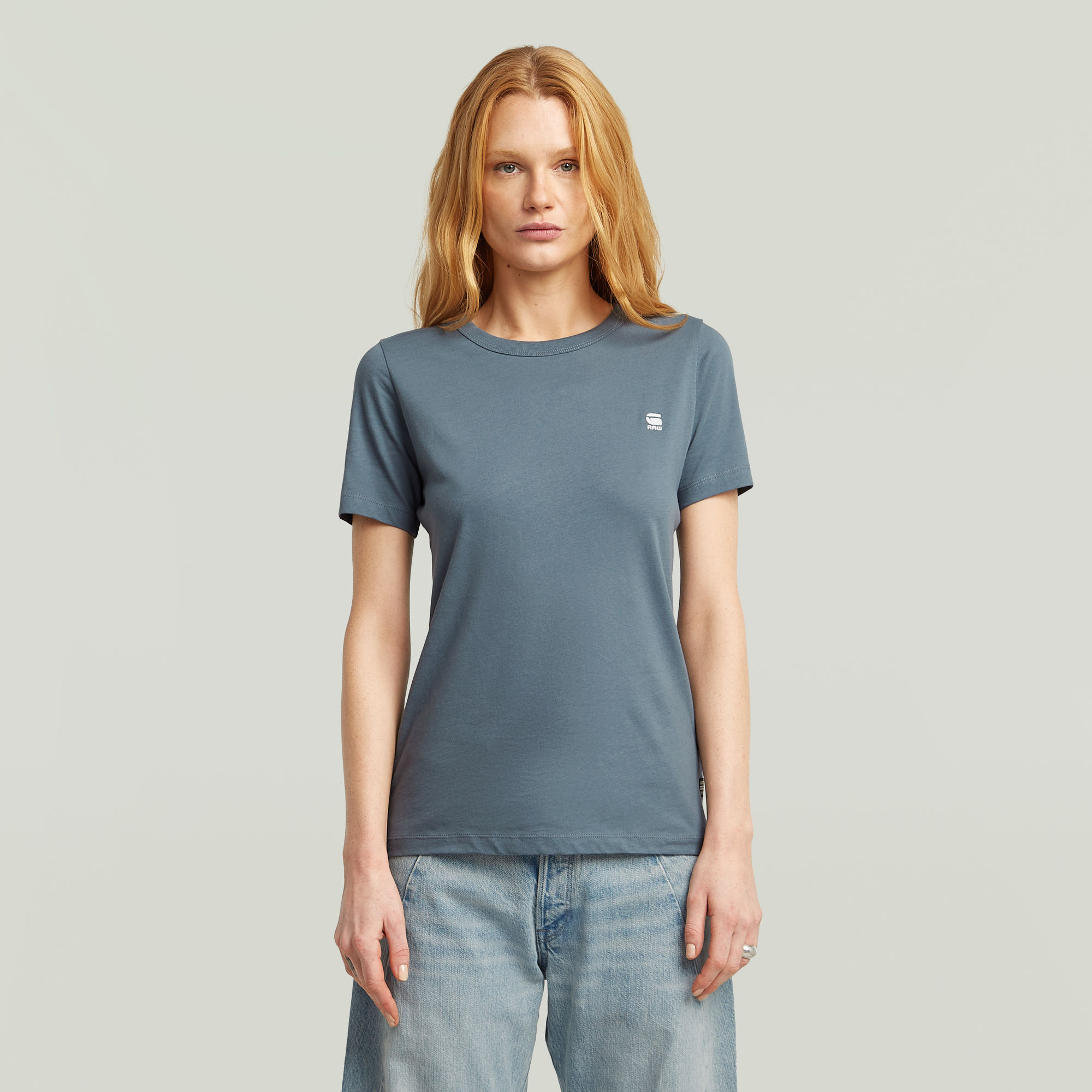 

Statement Chest Logo Optic Slim Top - Grey - Women