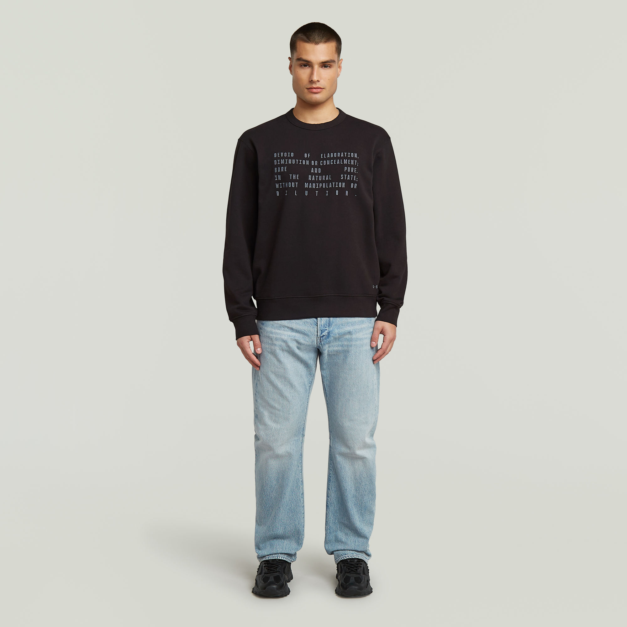 Thumbnail - Text Graphic Sweatshirt - Schwarz - Herren