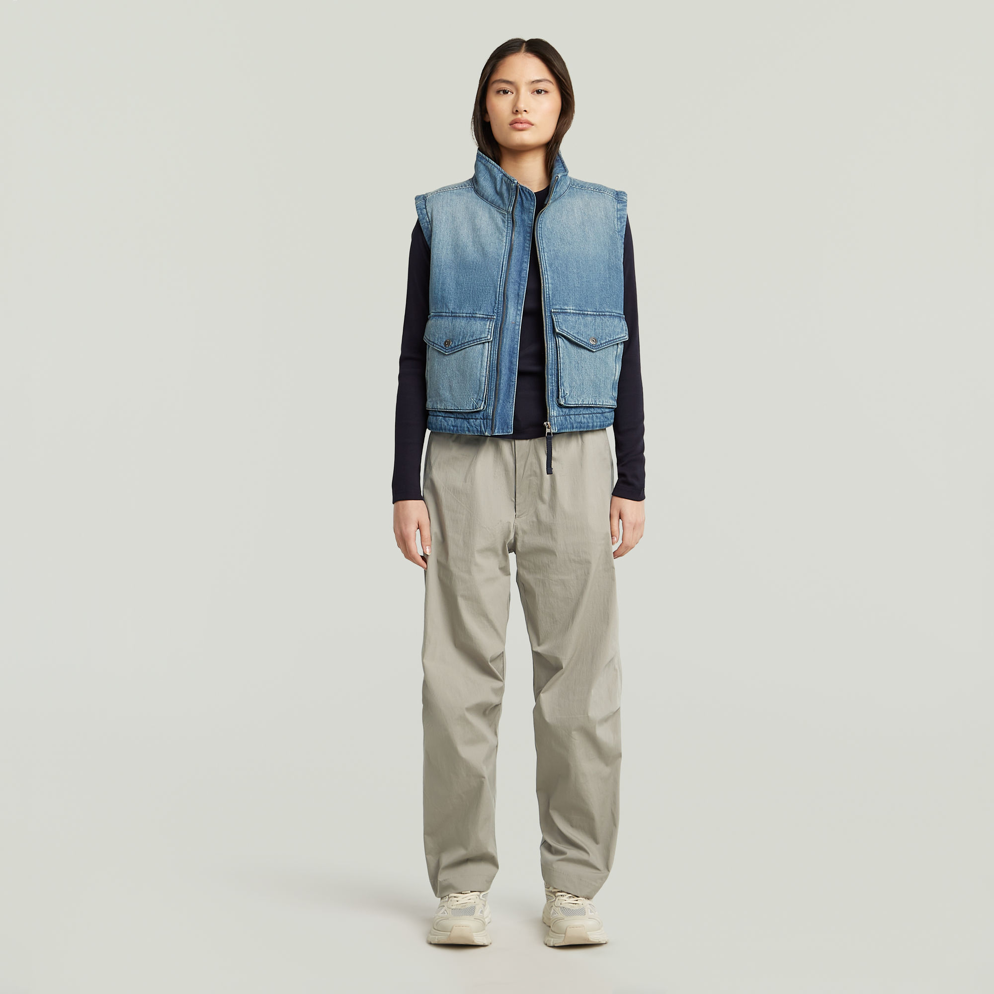 Thumbnail - Relaxed Light Hose - Beige - Damen