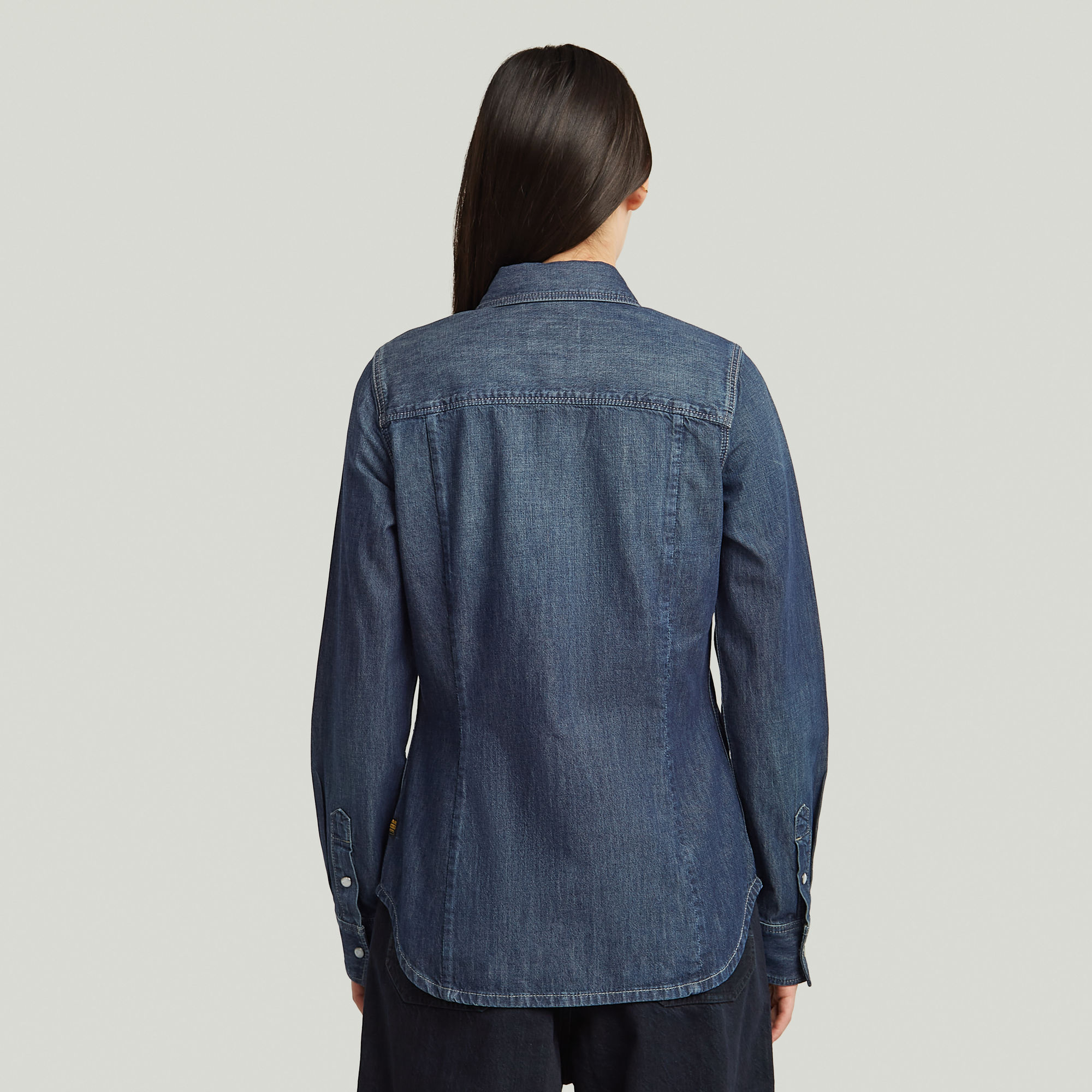 G-Star RAW Slim Western Overhemd Donkerblauw Dames