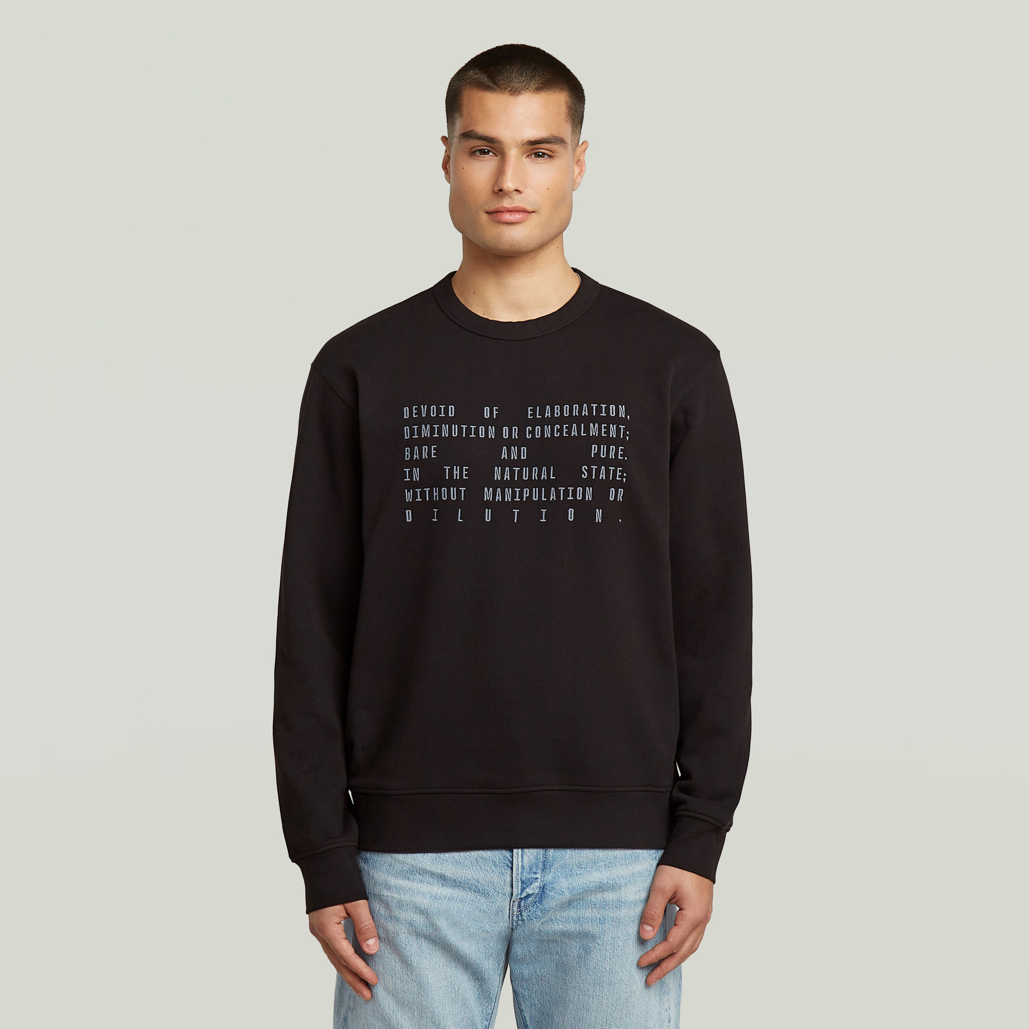 Text Graphic Sweatshirt - Schwarz - Herren