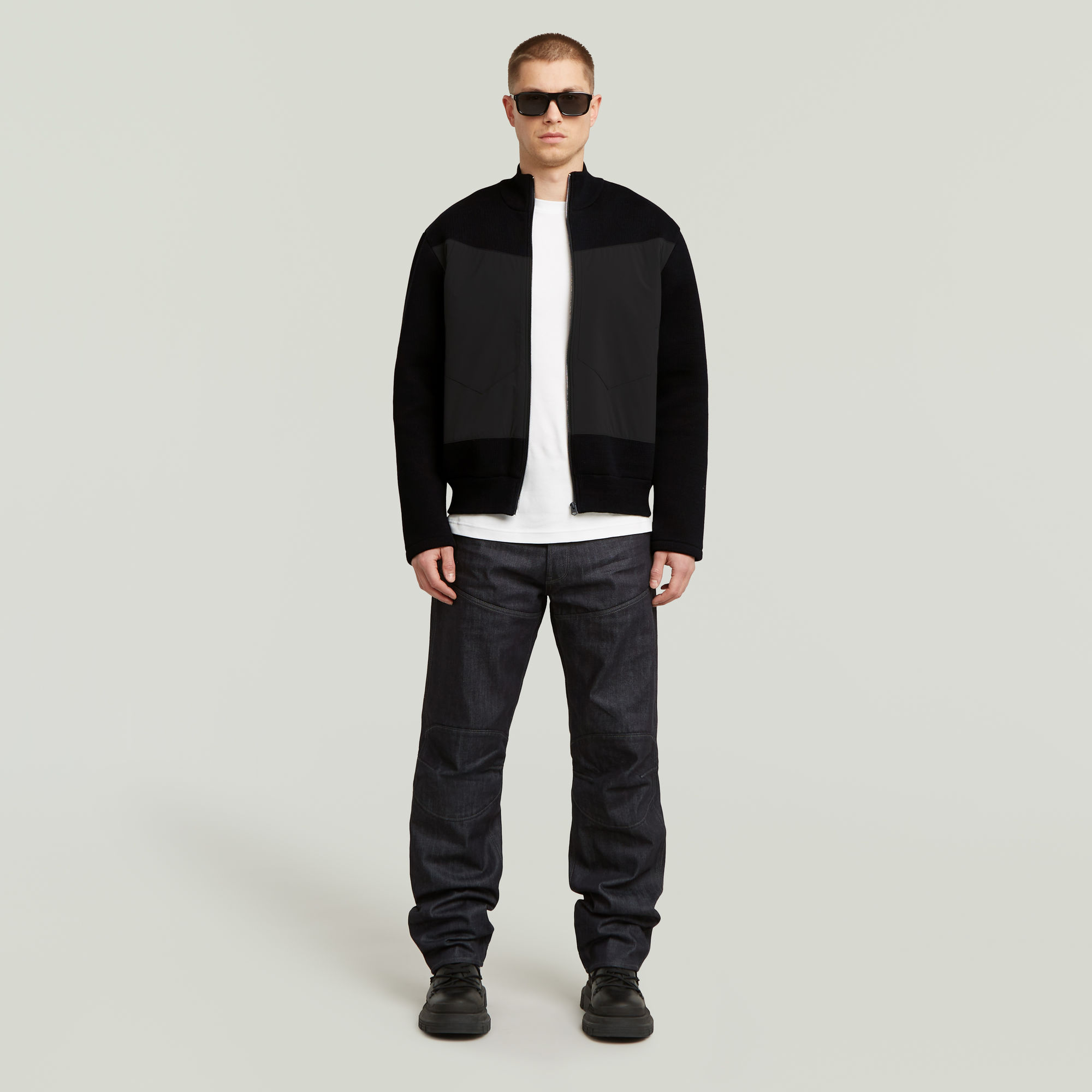 G-Star RAW Fabric Mix Knit Jack Zwart Heren