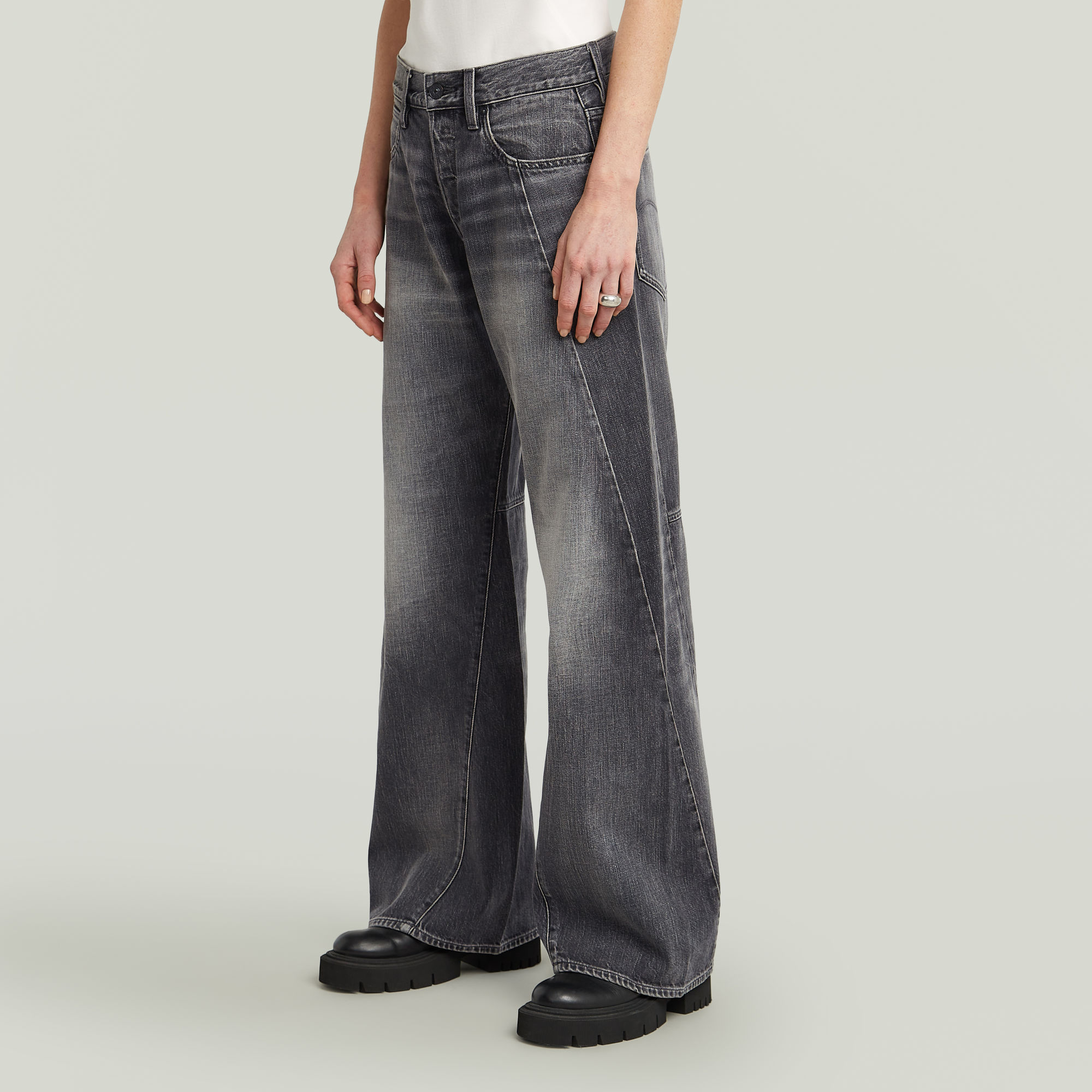 G-Star RAW Contor 3D Wide Jeans Grijs Dames