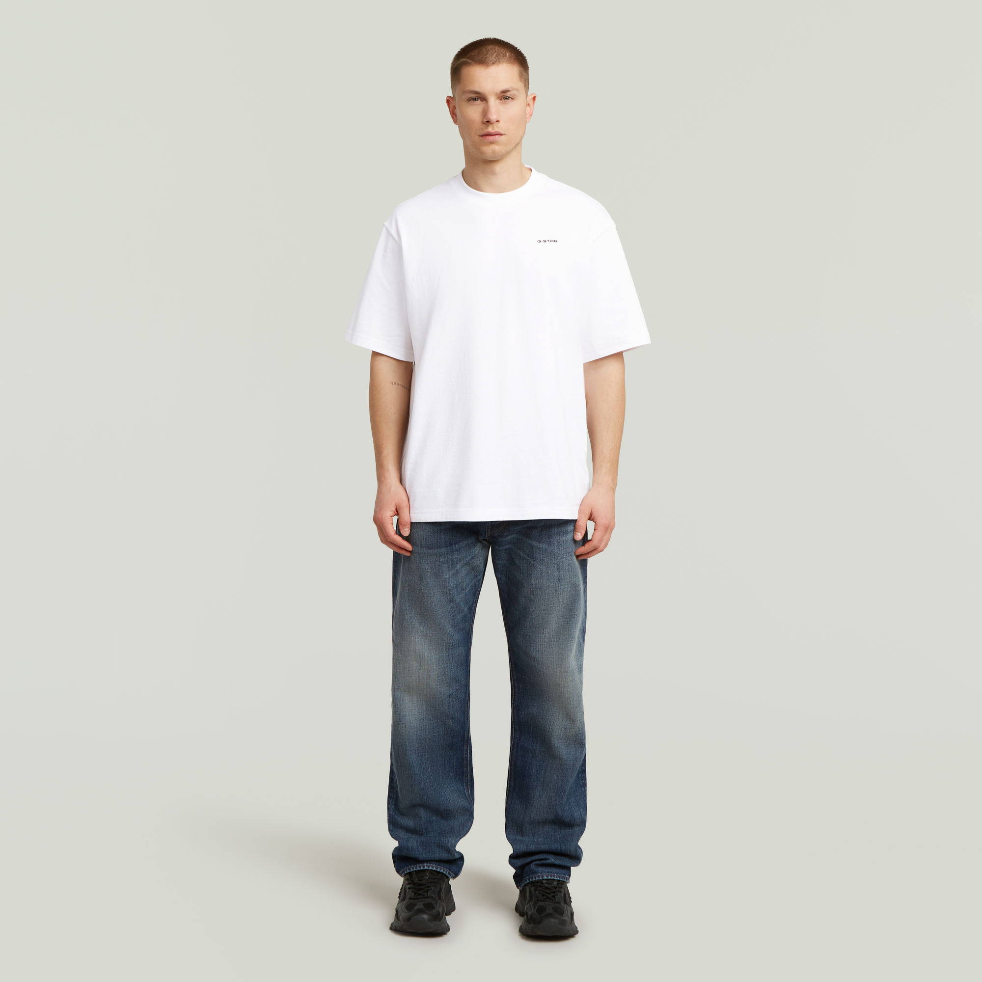 G-Star RAW Boxy Base T-shirt Wit Heren
