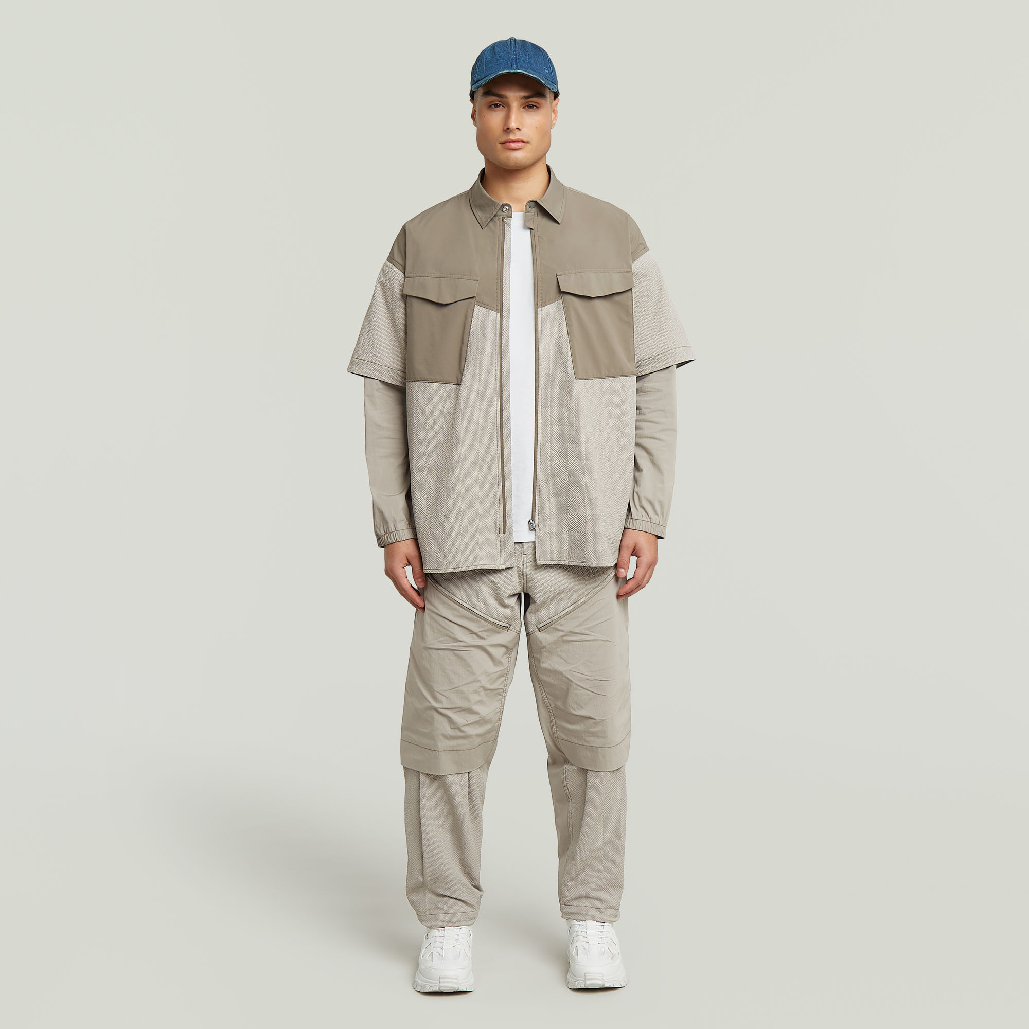 Thumbnail - 3D Belt Loose Track Hose - Beige - Herren