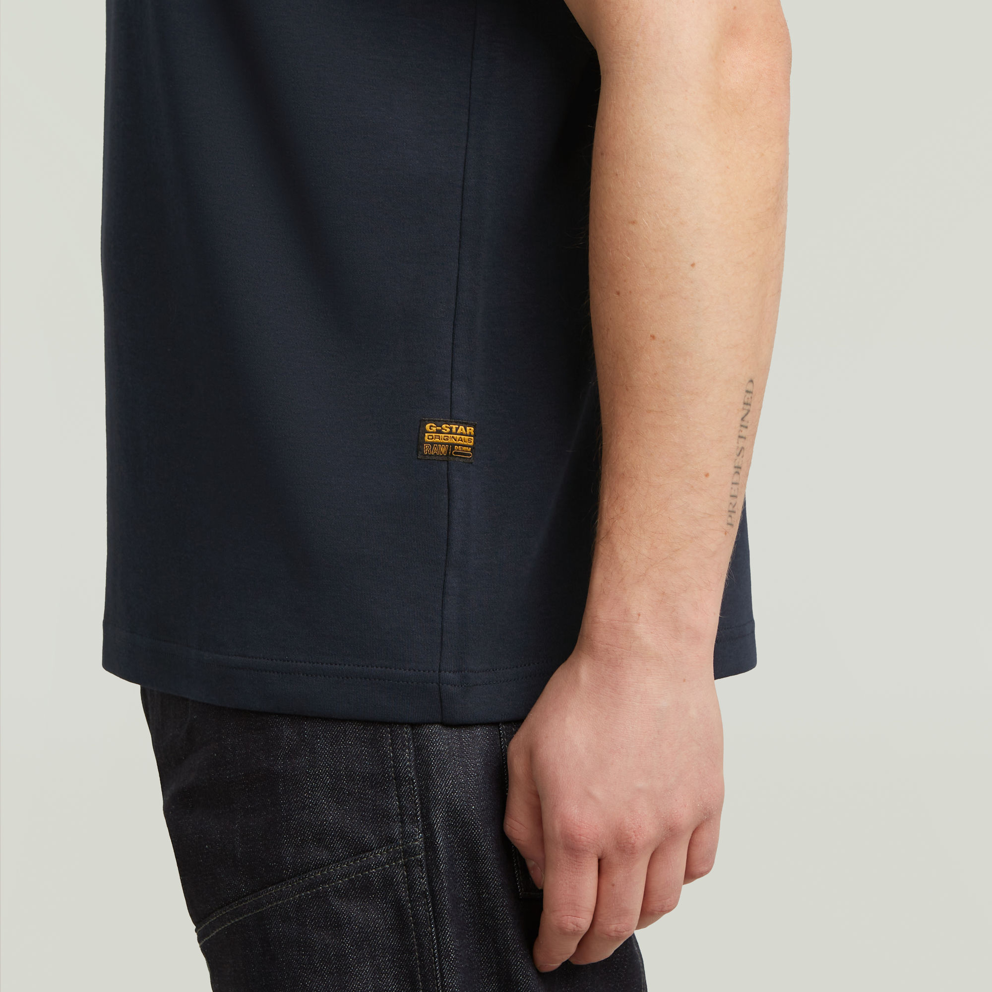 G-Star RAW Chest Logo T-shirt Donkerblauw Heren