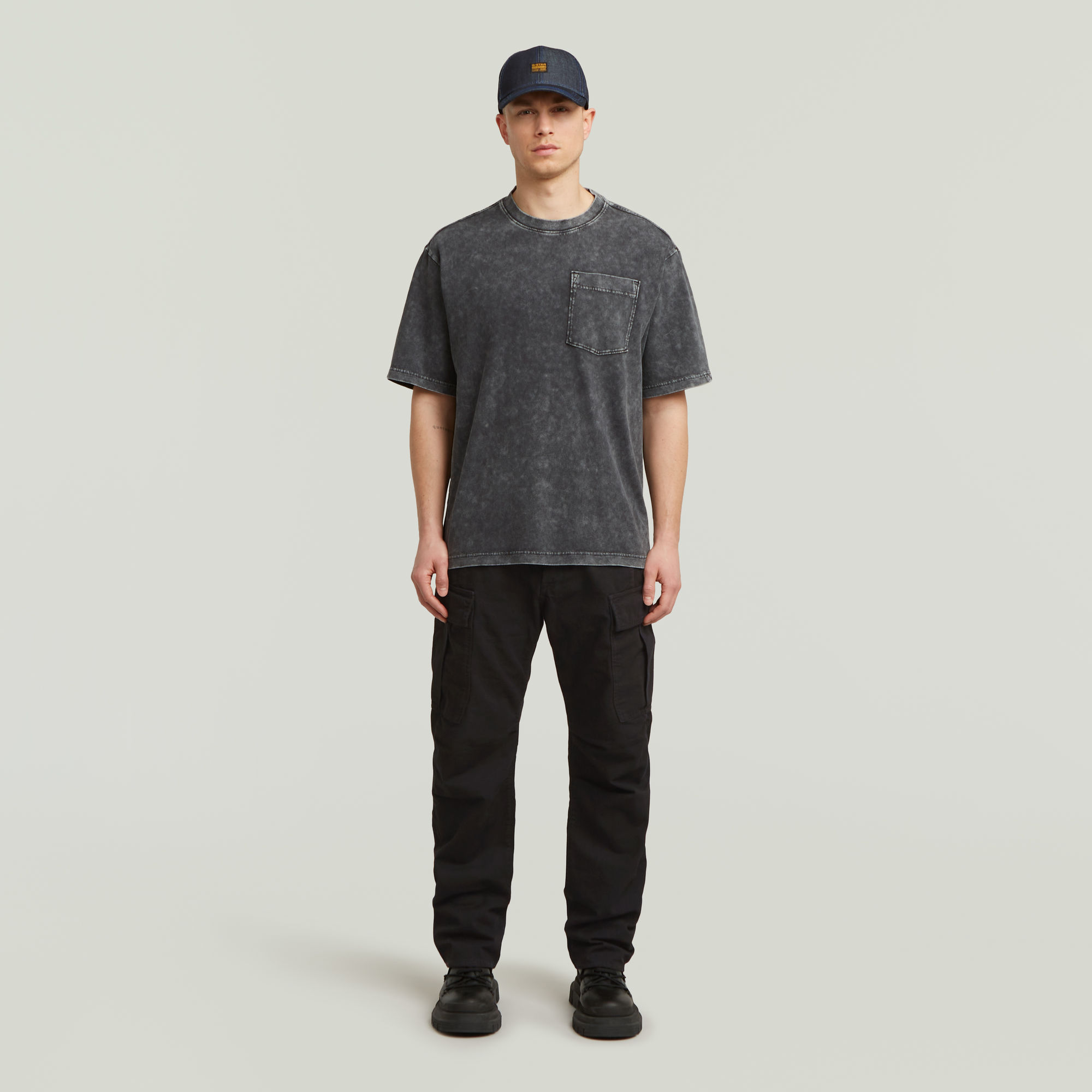 G-Star RAW Washed Pocket T-shirt Zwart Heren