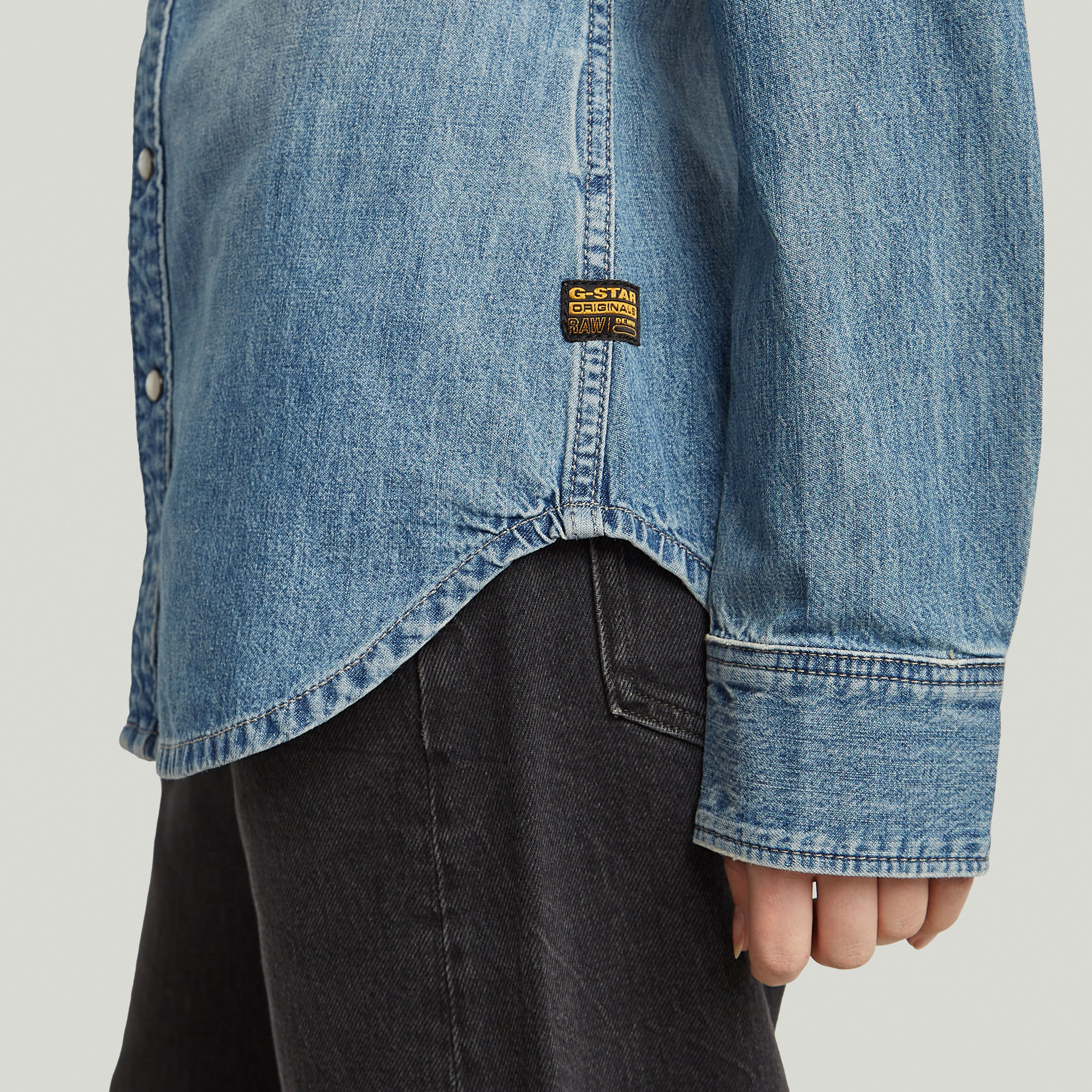 G-Star RAW Slim Western Overhemd Midden blauw Dames