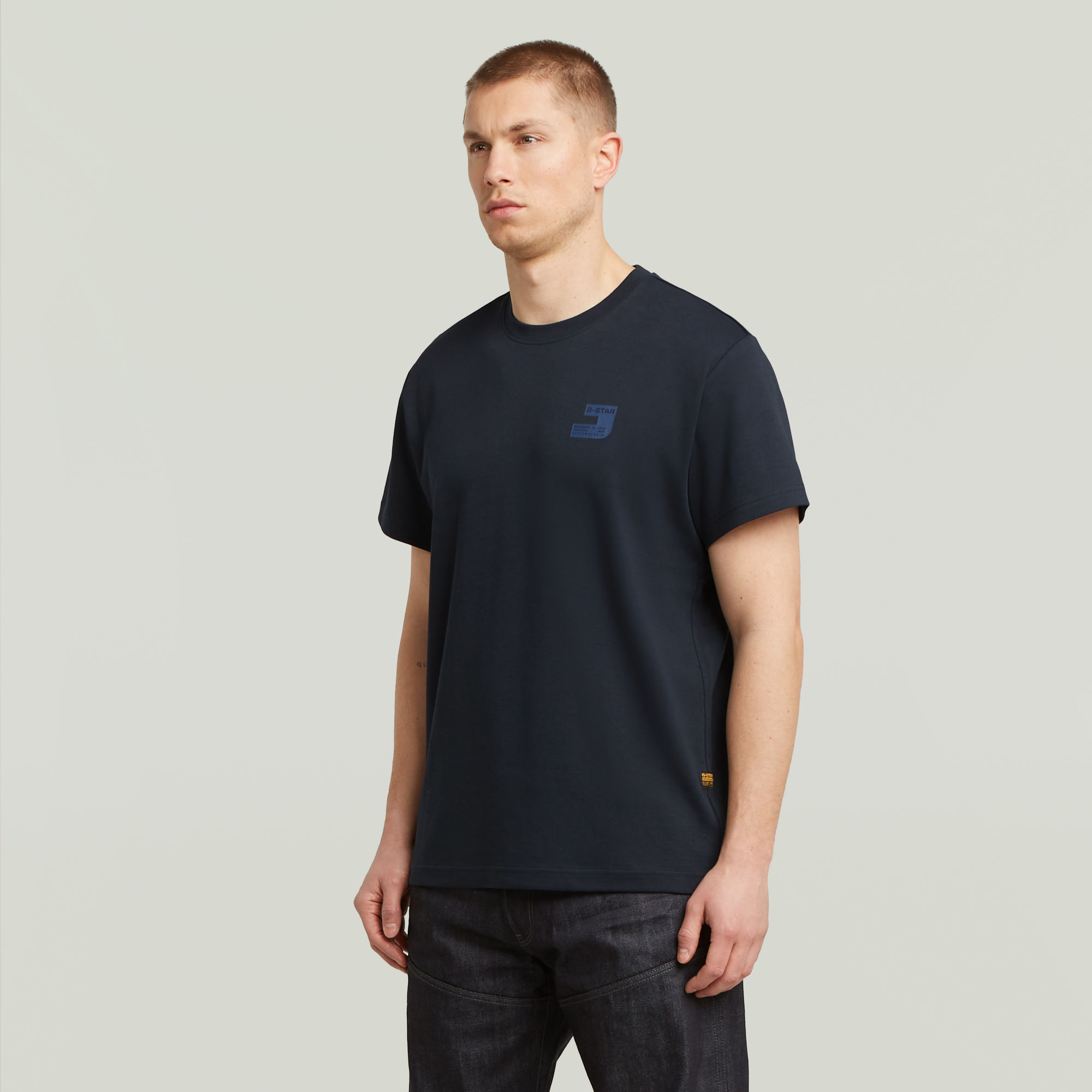 G-Star RAW Chest Logo T-shirt Donkerblauw Heren