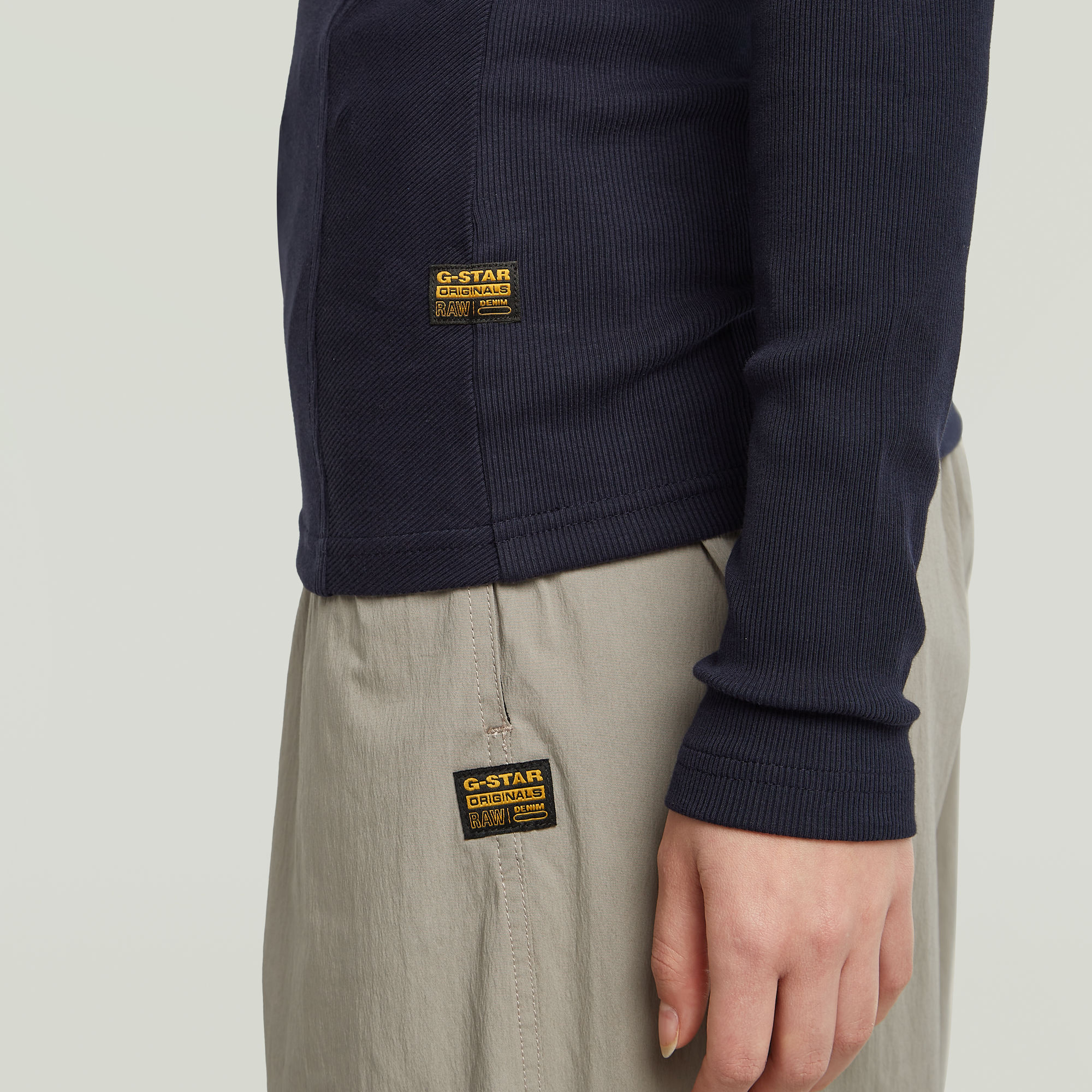 G-Star RAW A-Line Slim Rib T-shirt Donkerblauw Dames