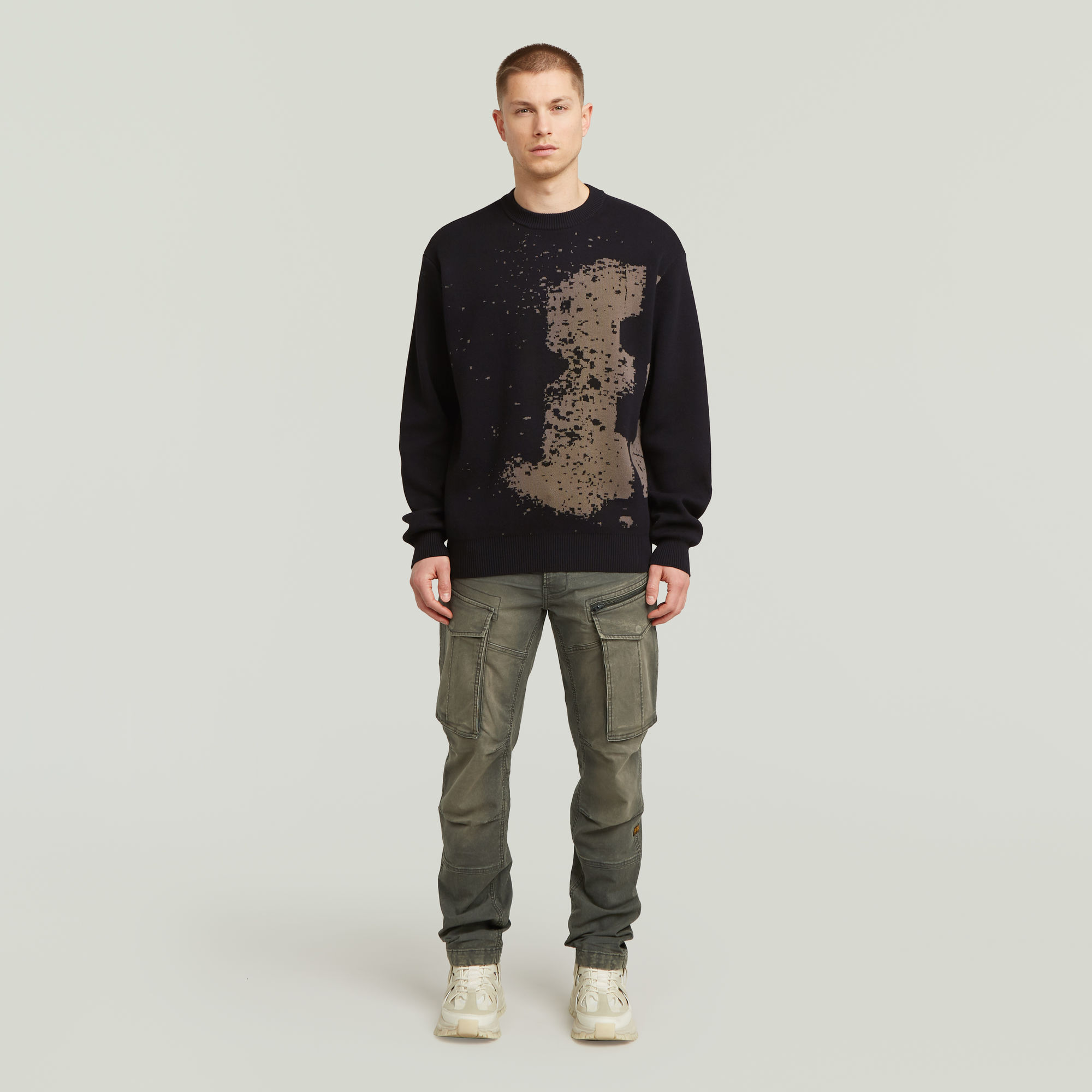 G-Star RAW Sprayed 89 Relaxed Gebreide Trui Zwart Heren