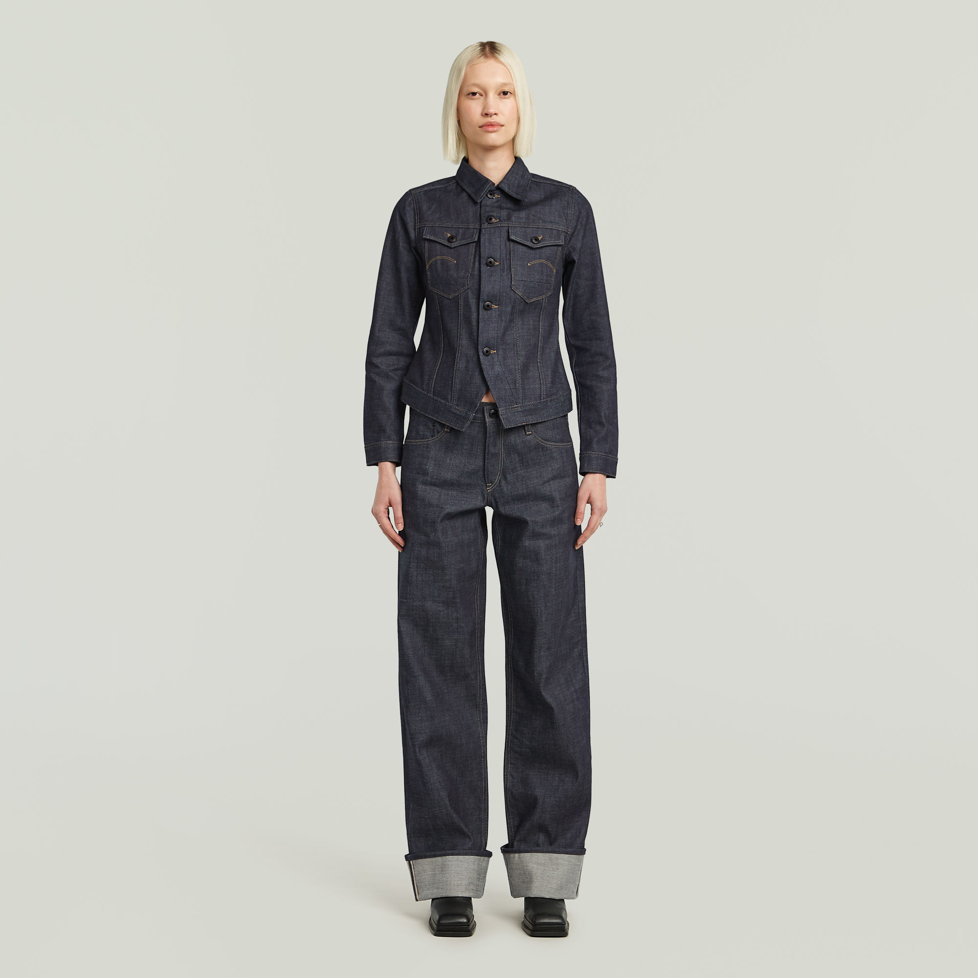 G-Star RAW Pitched Hem Slim Jack Donkerblauw Dames