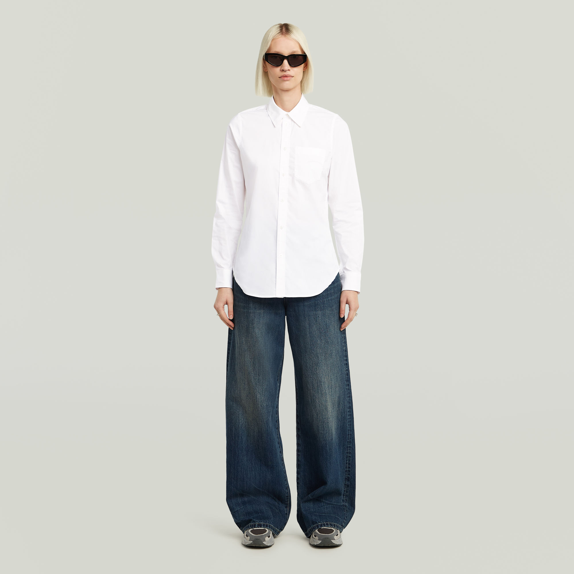 G-Star RAW Slim Poplin Longsleeve Overhemd Wit Dames