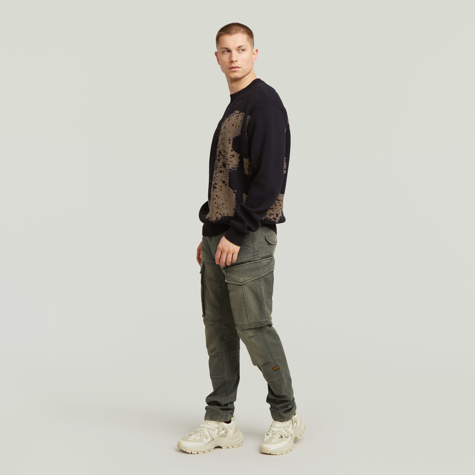 G-Star RAW Sprayed 89 Relaxed Gebreide Trui Zwart Heren