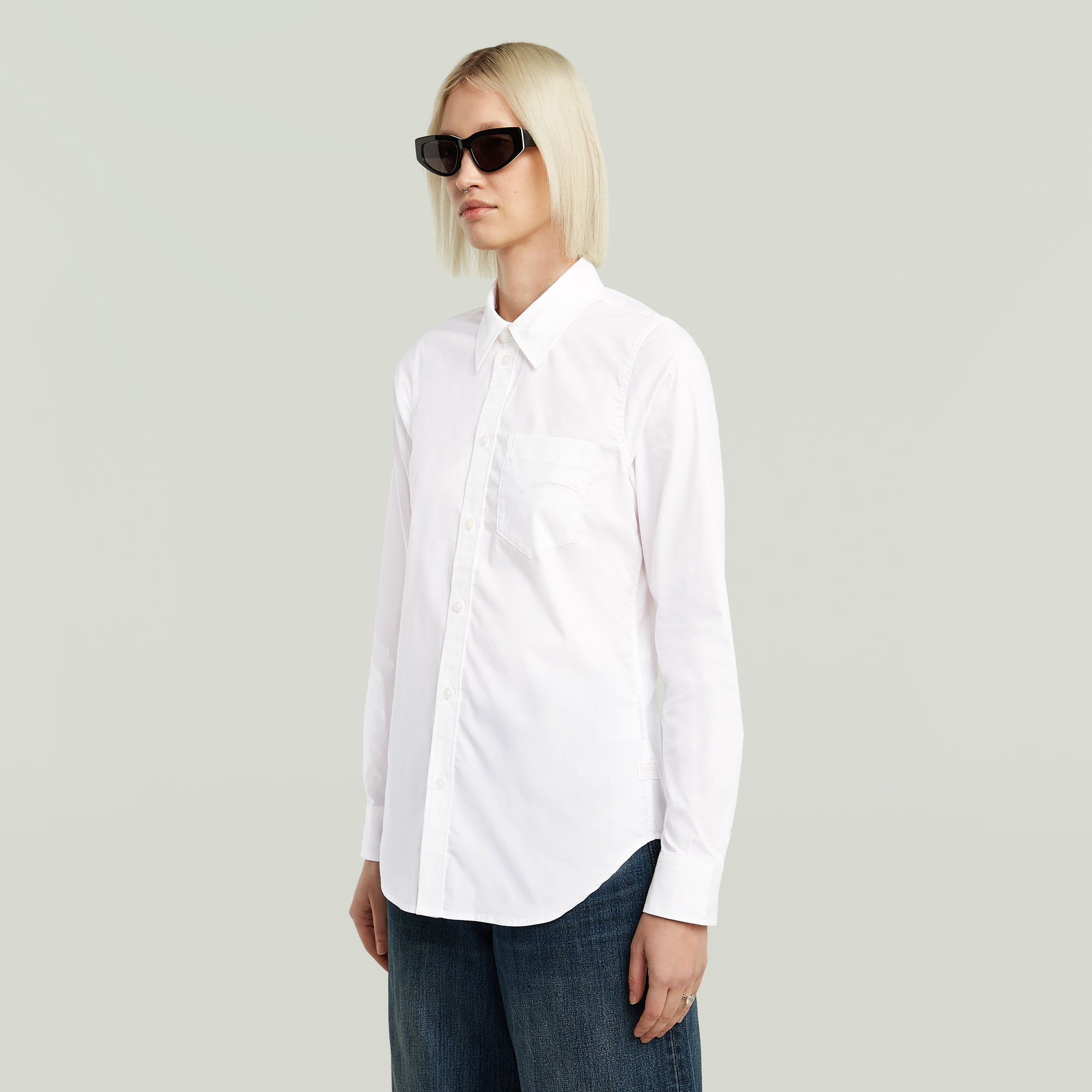 G-Star RAW Slim Poplin Longsleeve Overhemd Wit Dames