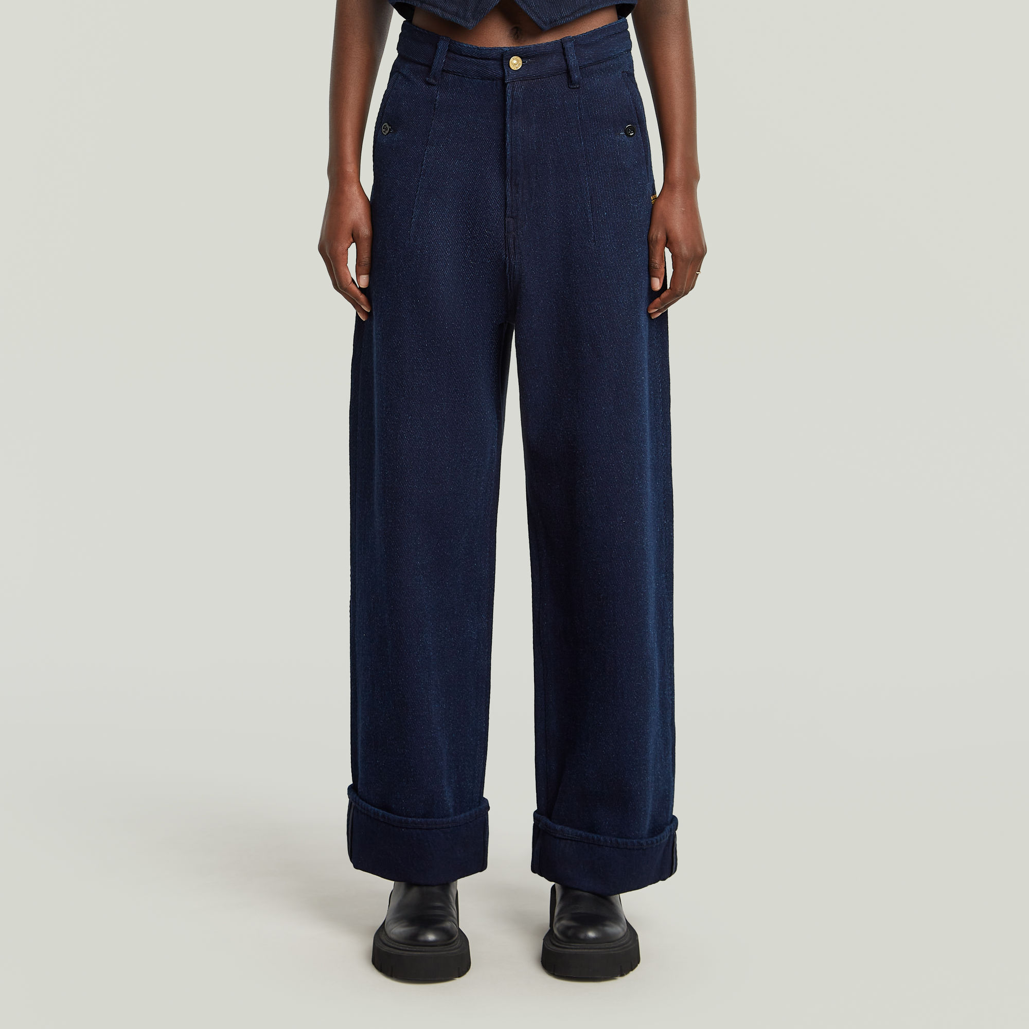 

Roos High Loose Jeans - Donkerblauw - Dames