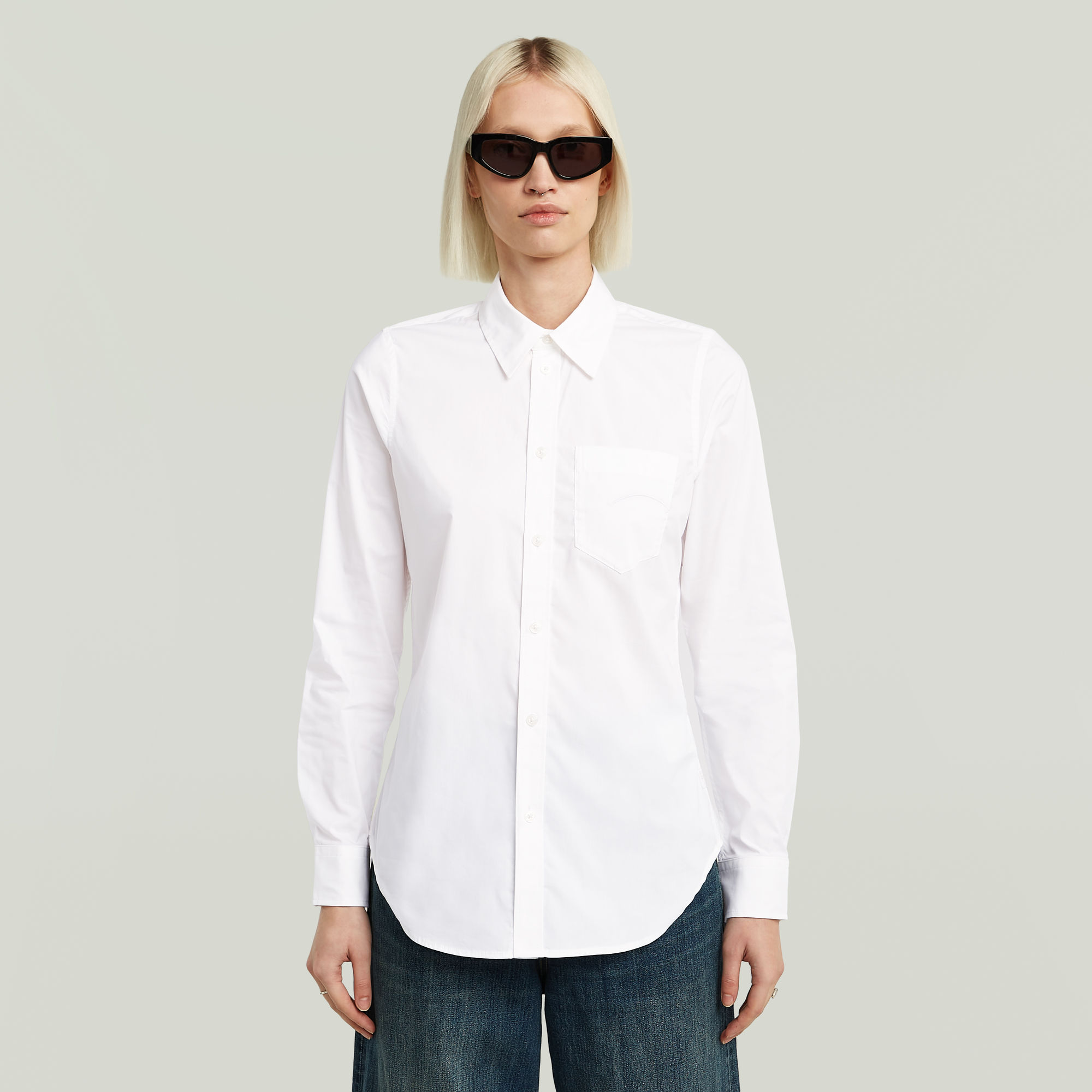 G-Star RAW Slim Poplin Longsleeve Overhemd Wit Dames