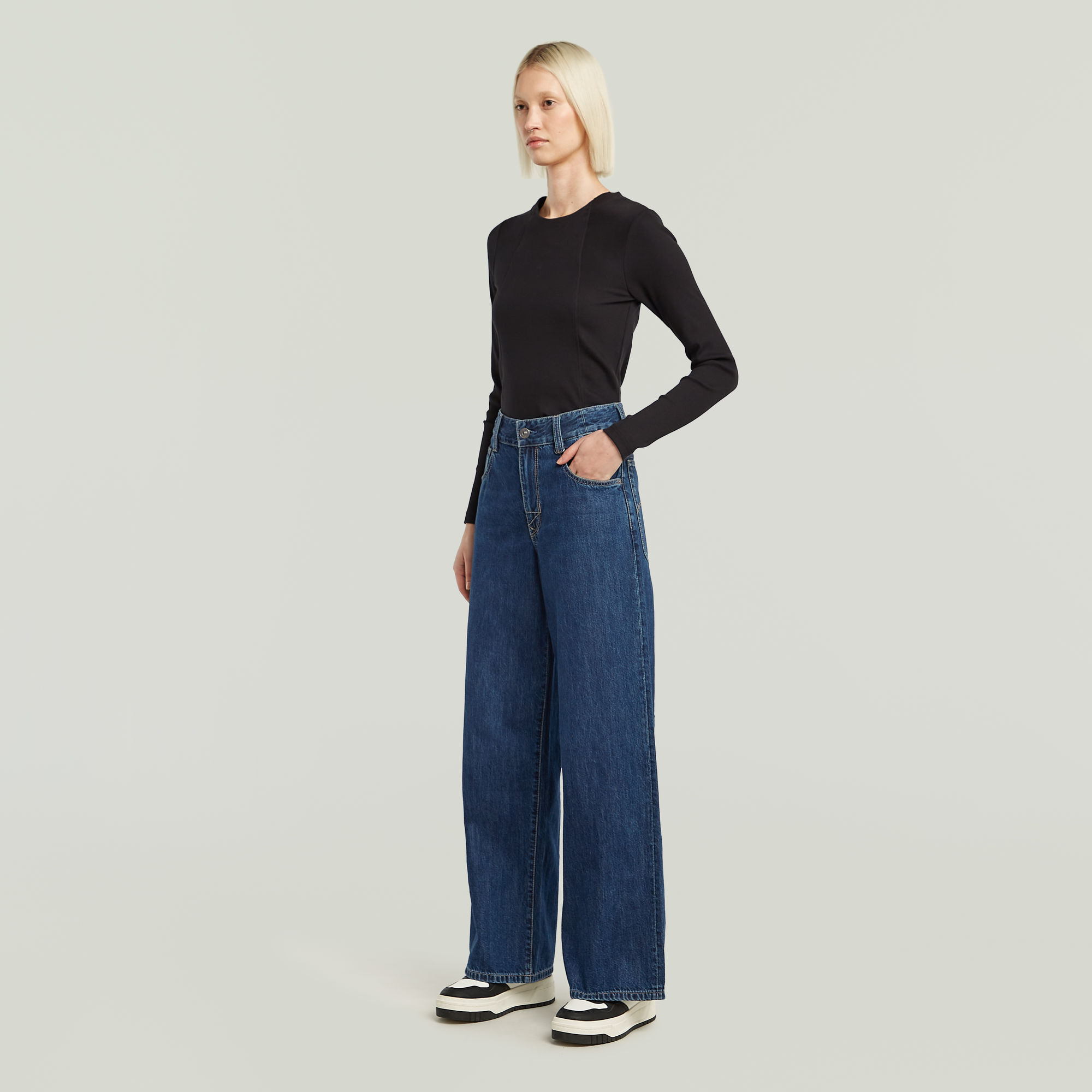 G-Star RAW Skater High Loose Jeans Donkerblauw Dames