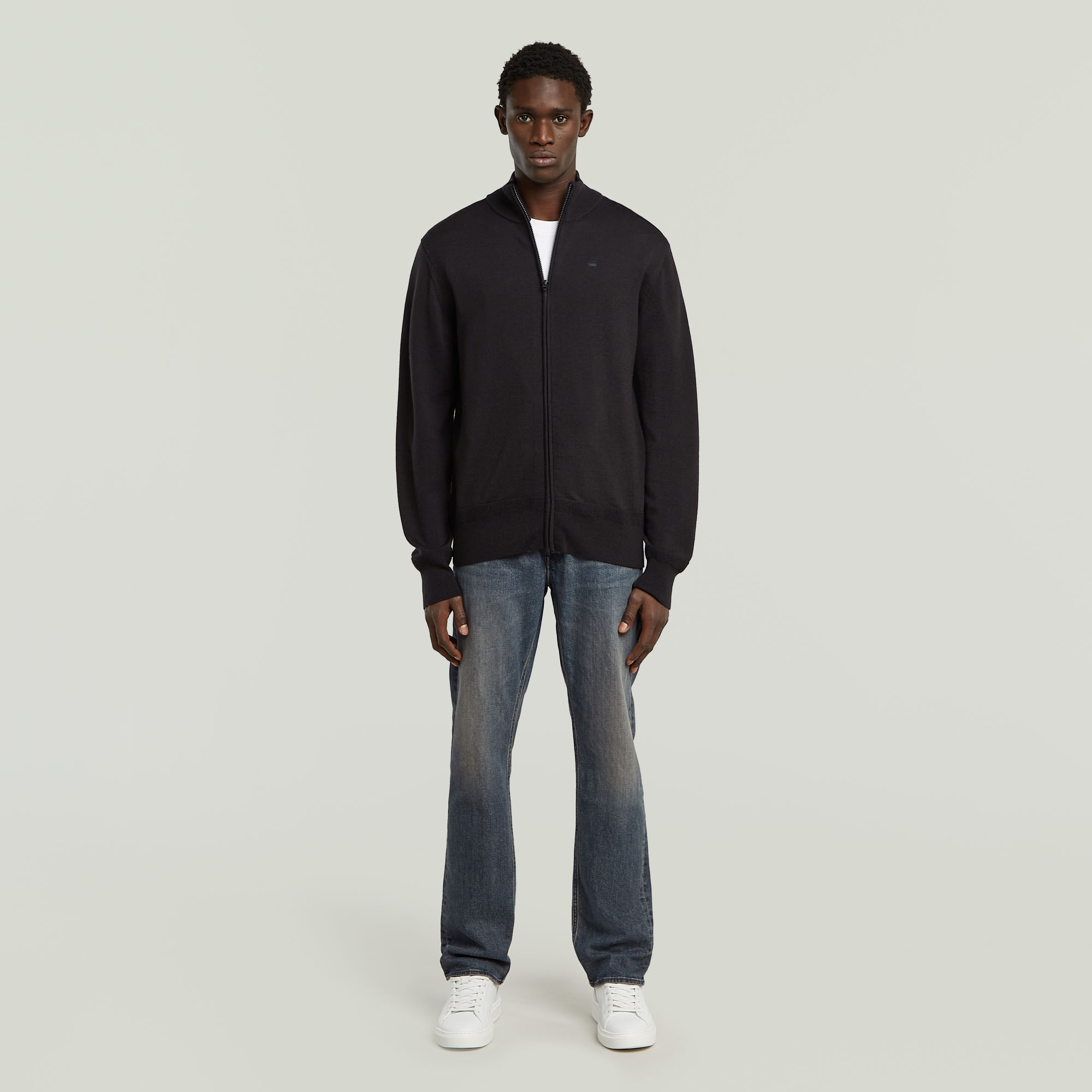 Thumbnail - Premium Core Full Zip Knit - Schwarz - Herren