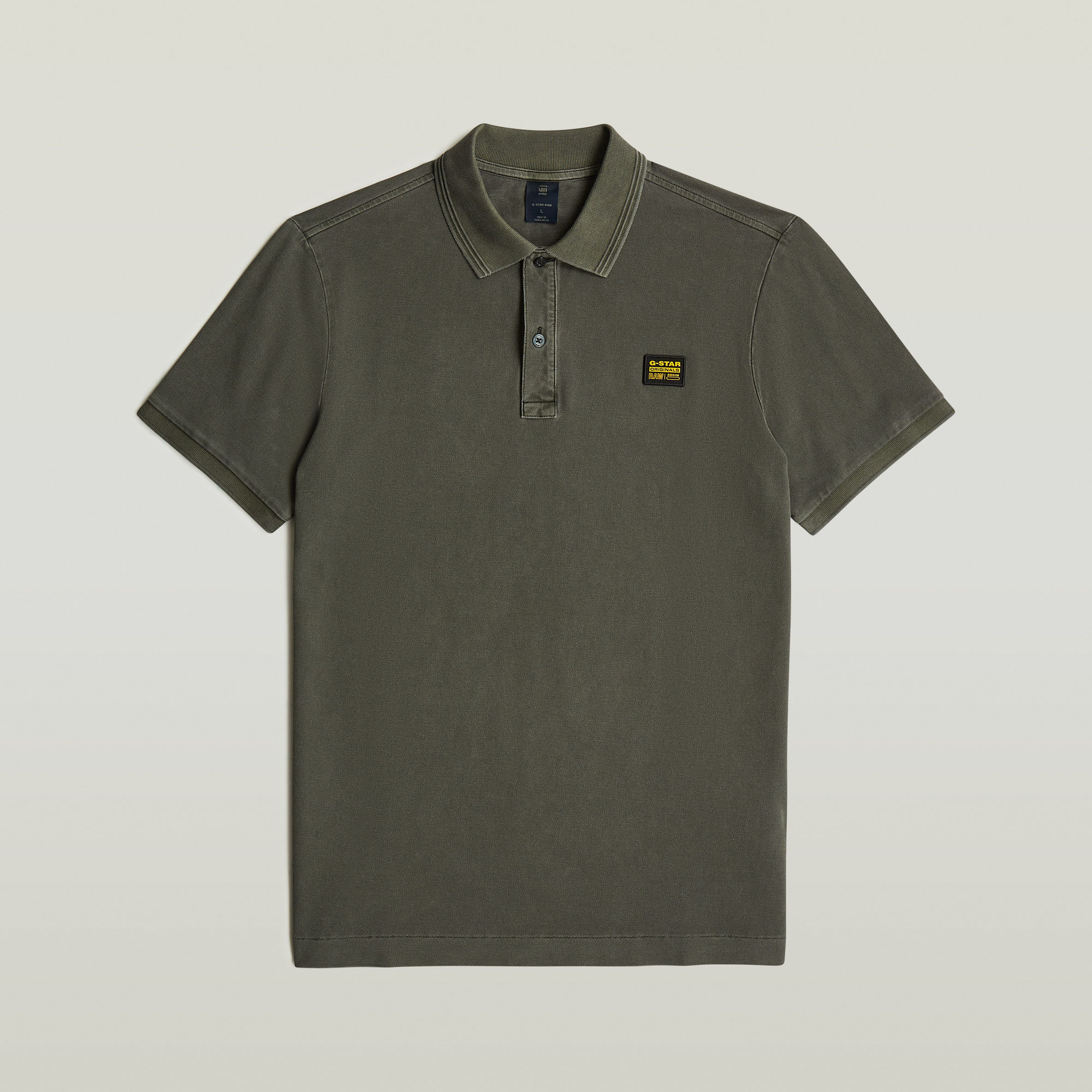 G-Star RAW Dunda Overdyed Slim Polo Badge Grijs Heren