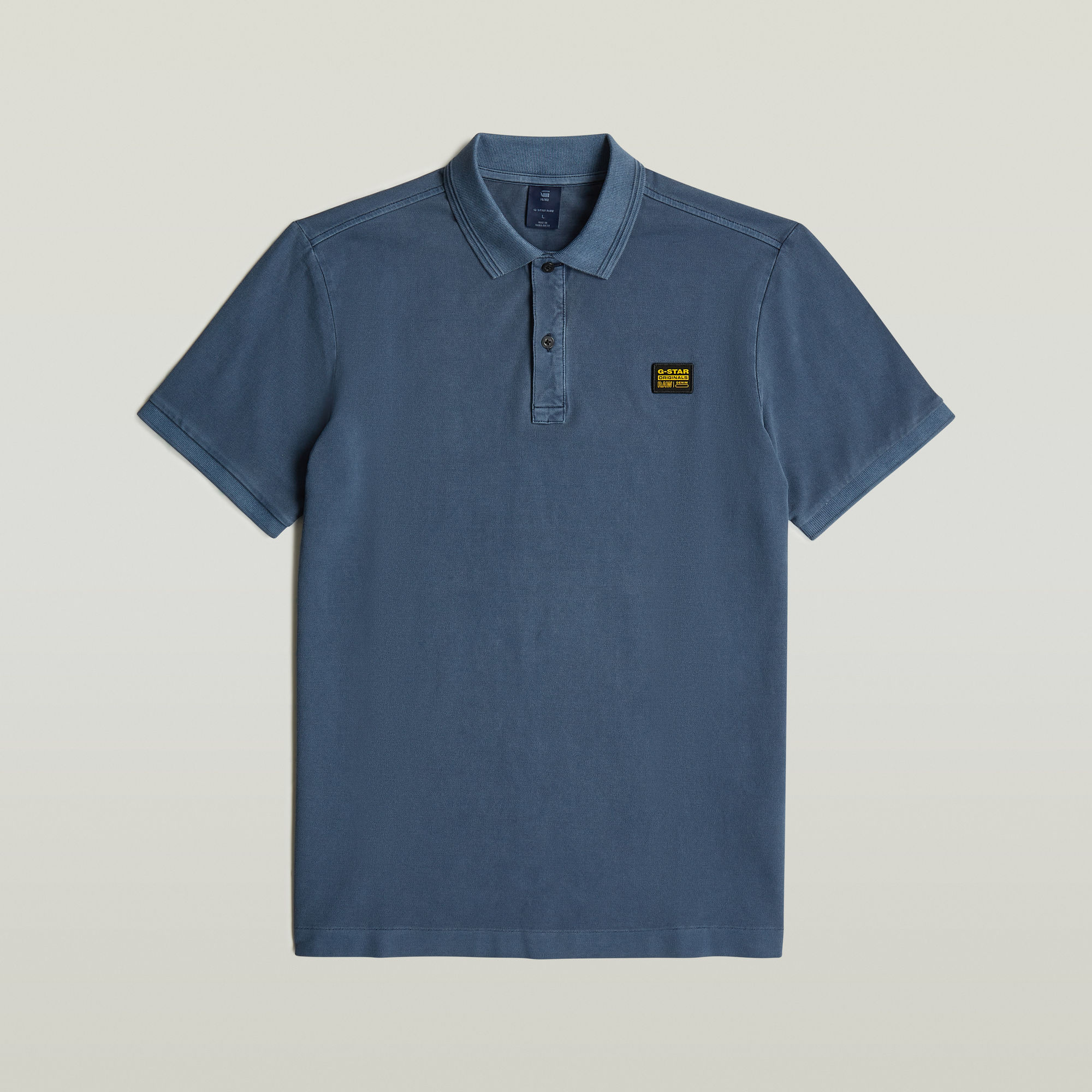 G-Star RAW Dunda Overdyed Slim Polo Badge Midden blauw Heren