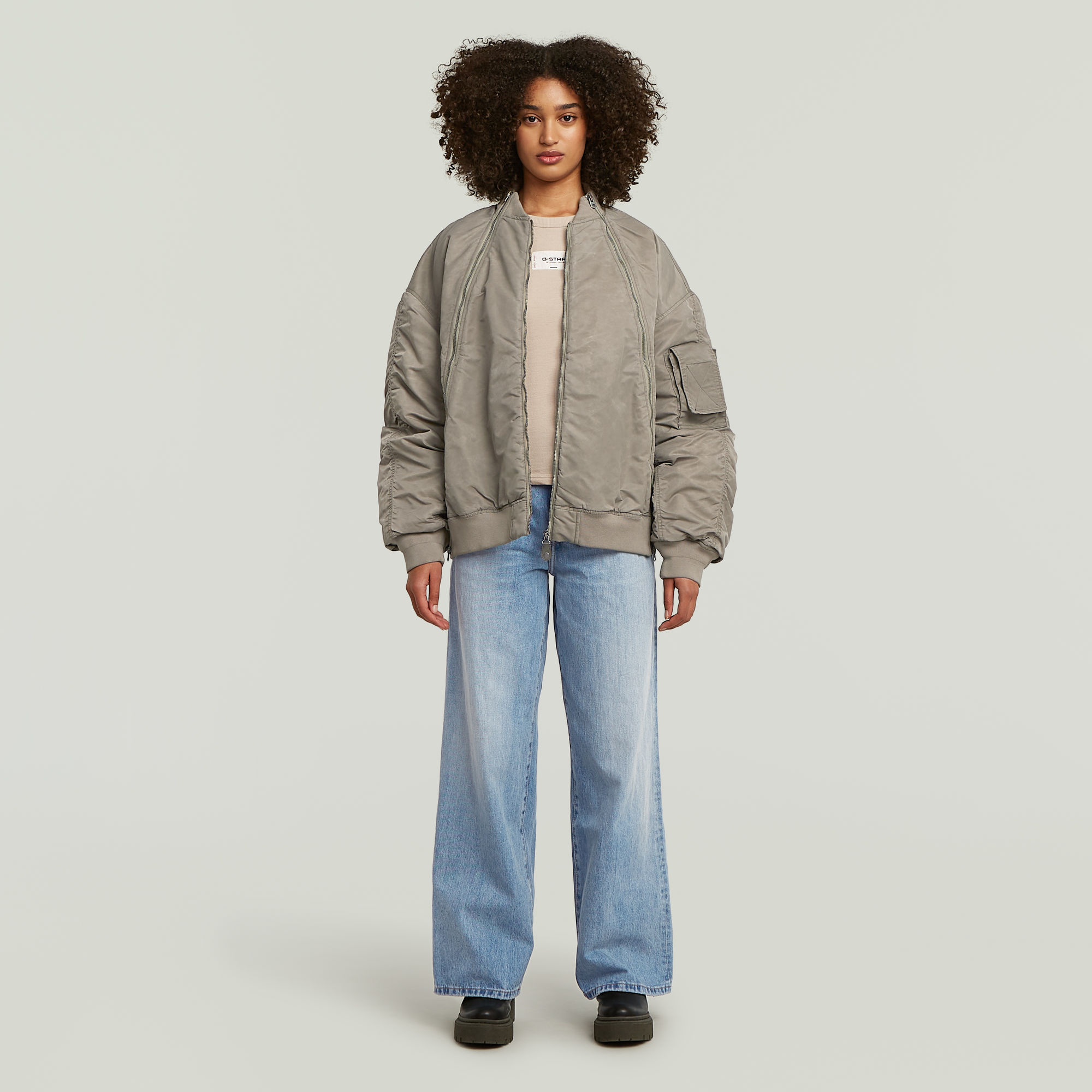 G-Star RAW Embro Patch Slim T-shirt Beige Dames