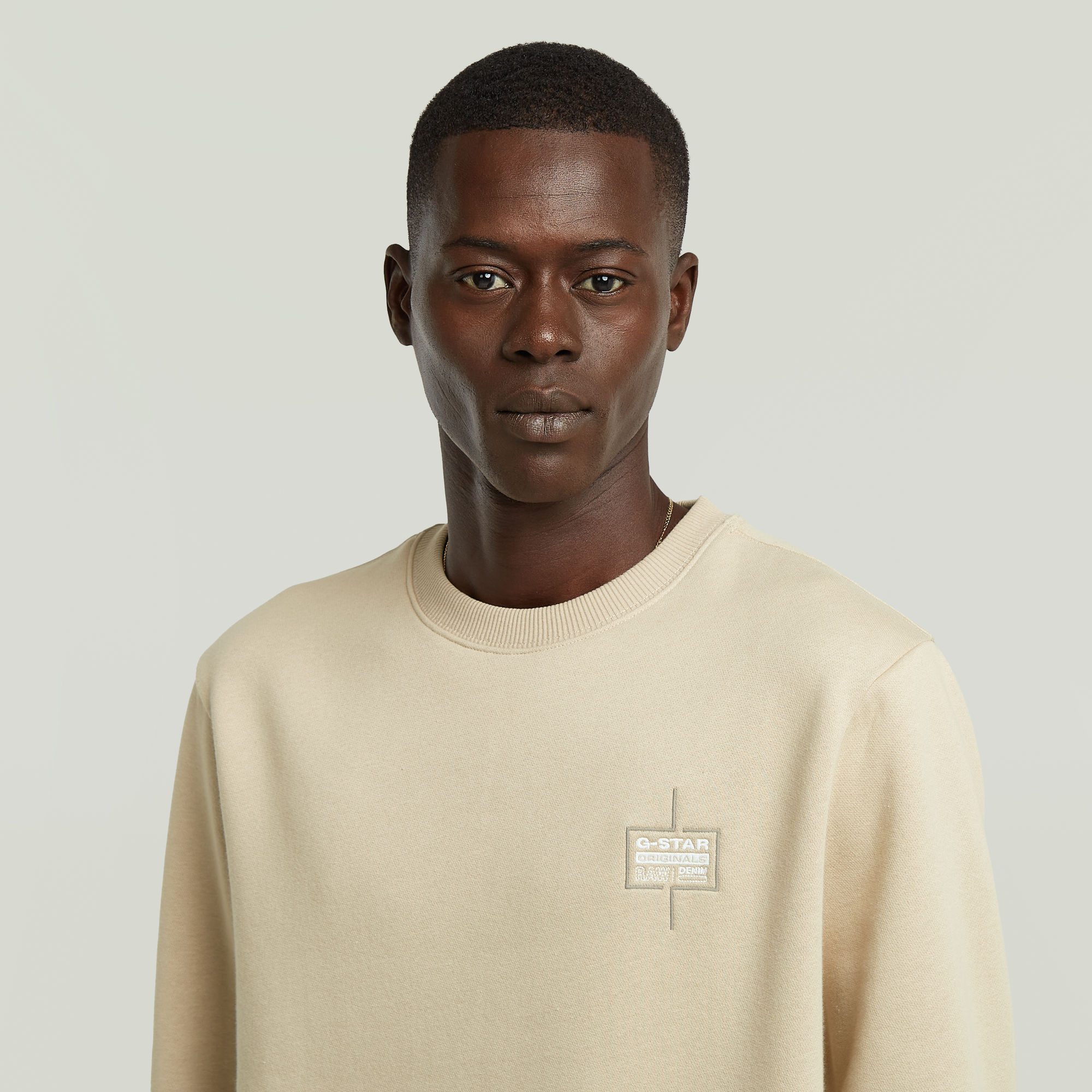 G-Star RAW Logo Sweater Beige Heren